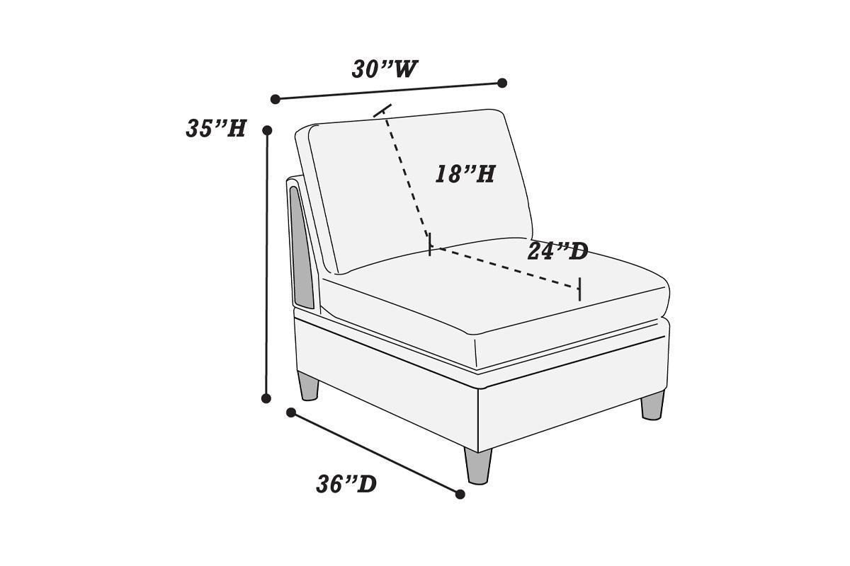 Felix 6pc Modular Sectional Sofa Set 2x Corner Wedges 2x Armless Chair And 2x Ottomans - Light Grey