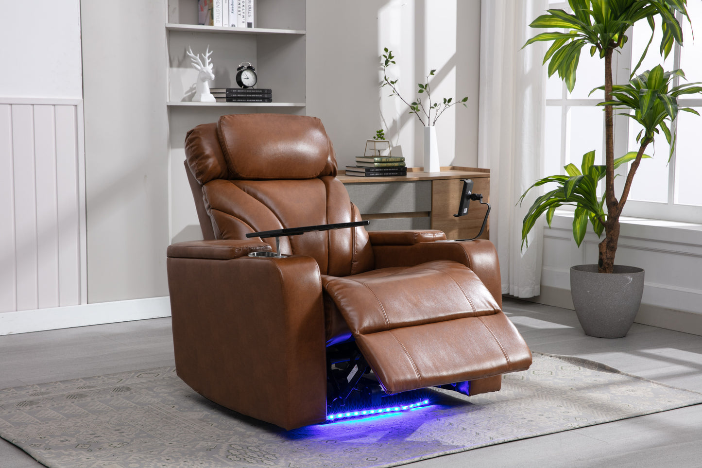 Orbit Power Motion Recliner - Light Brown