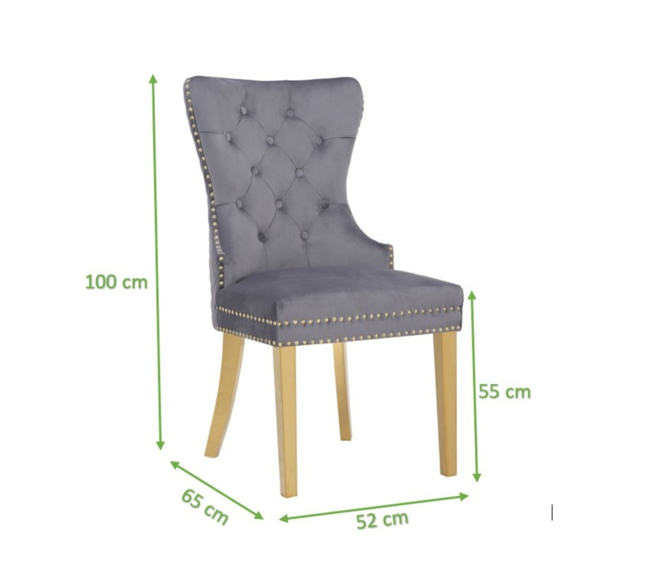 Newton Dining Velvet Chair (Set of 2) - Dark Gray