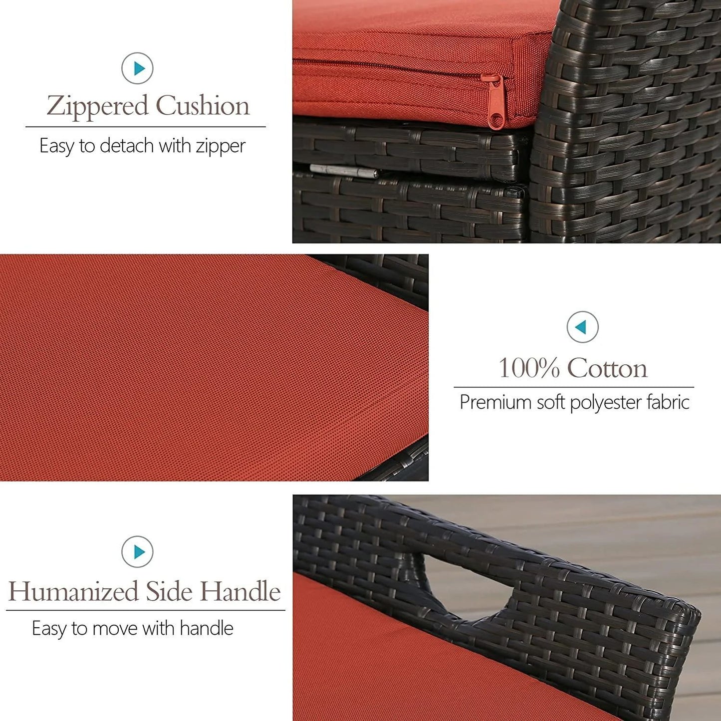 Boyer Patio Wicker Storage Bench - Red