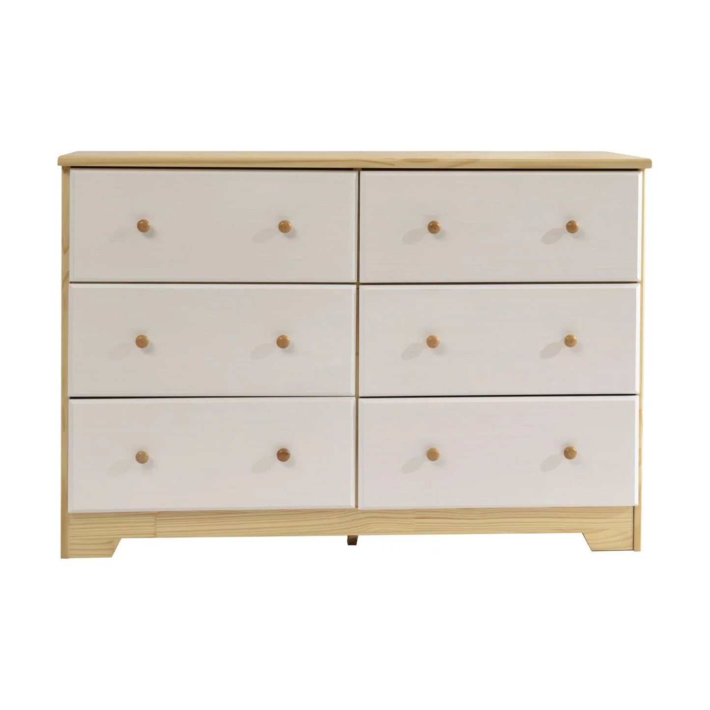 Go Green Woods Solid Pine Wood 6 Drawer Double Dresser