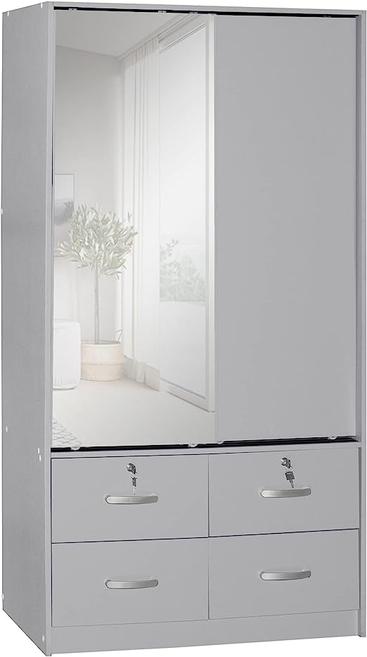 Go Green Woods Sarah Double Sliding Door Armoire with Mirror