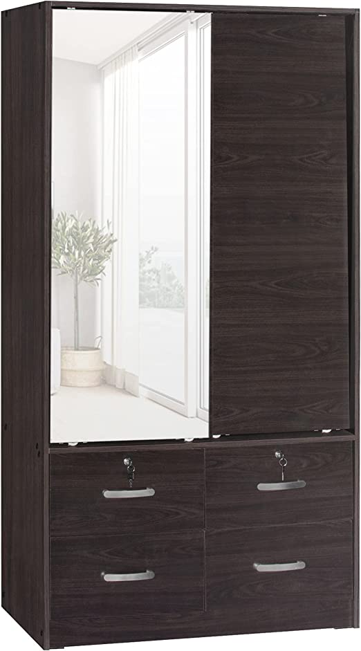 Go Green Woods Sarah Double Sliding Door Armoire with Mirror