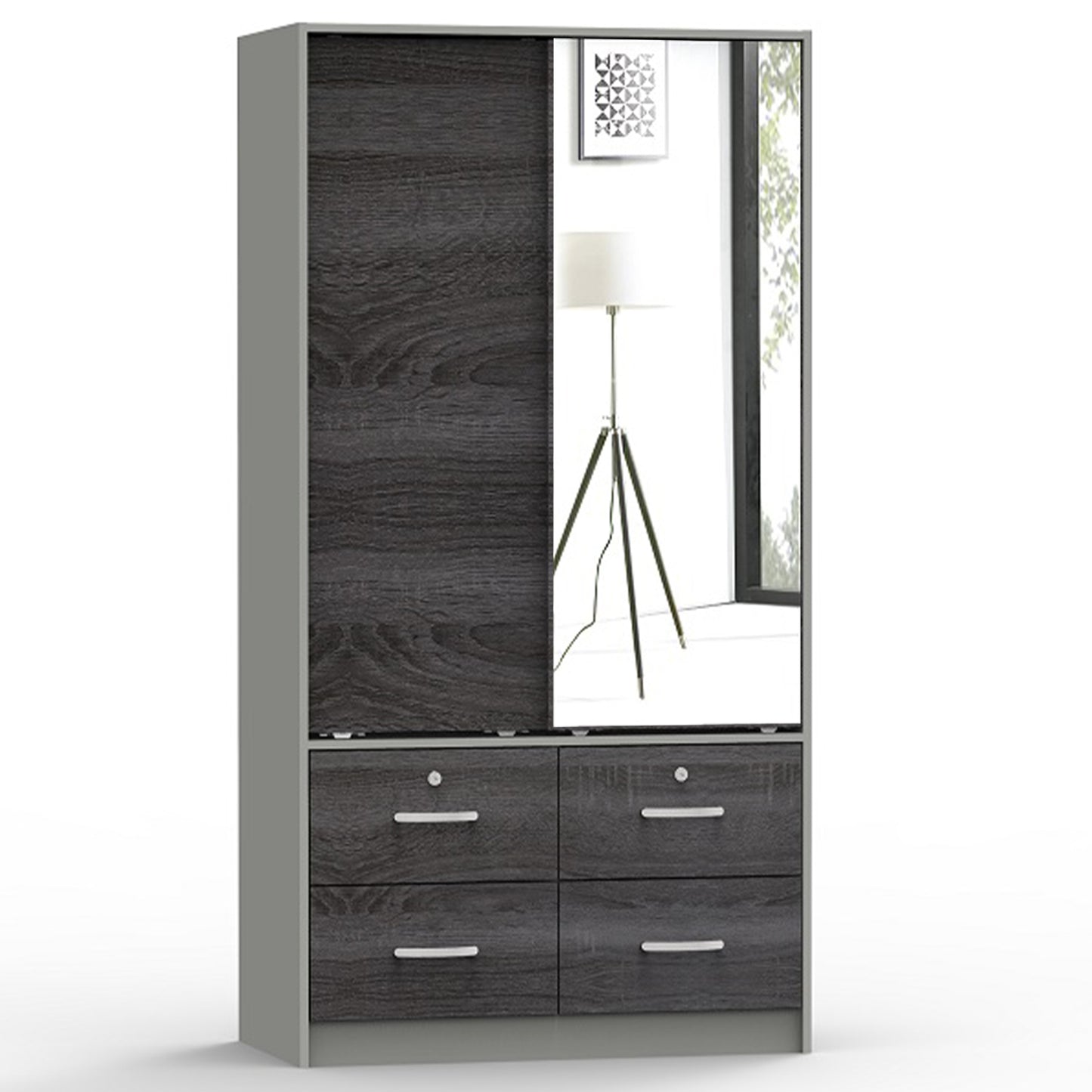 Go Green Woods Sarah Double Sliding Door Armoire with Mirror