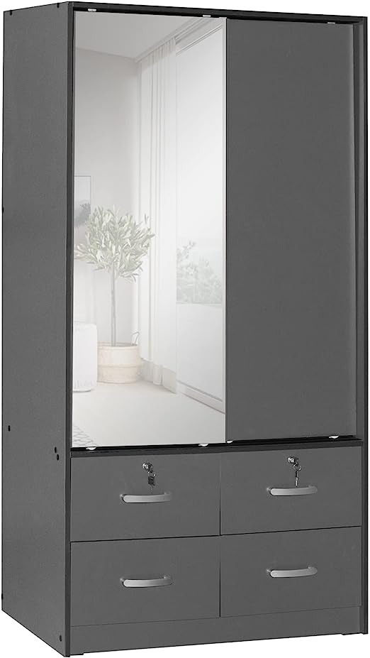 Go Green Woods Sarah Double Sliding Door Armoire with Mirror