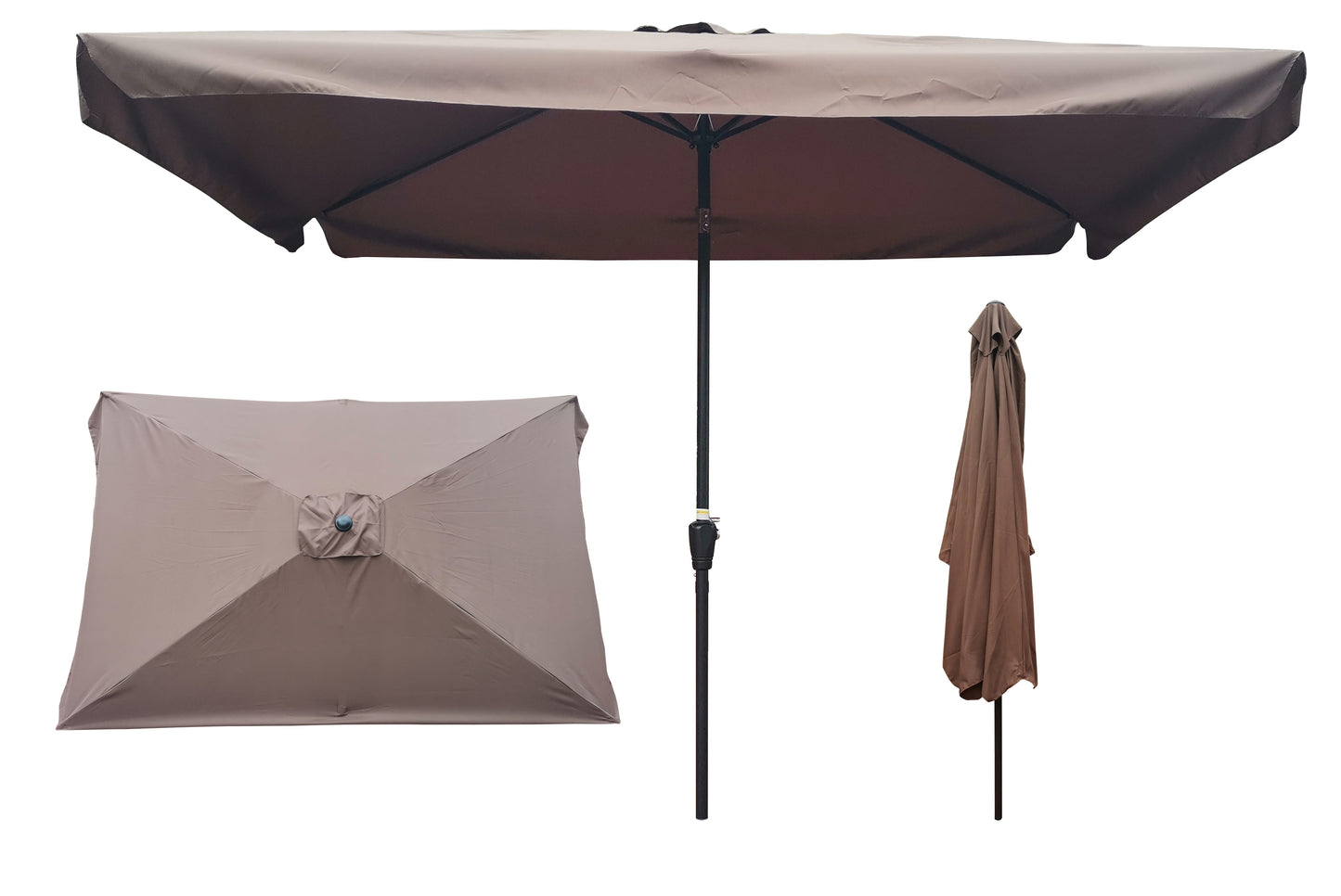 Benno 10 x 6.5 ft Rectangular Patio Umbrella - Chocolate