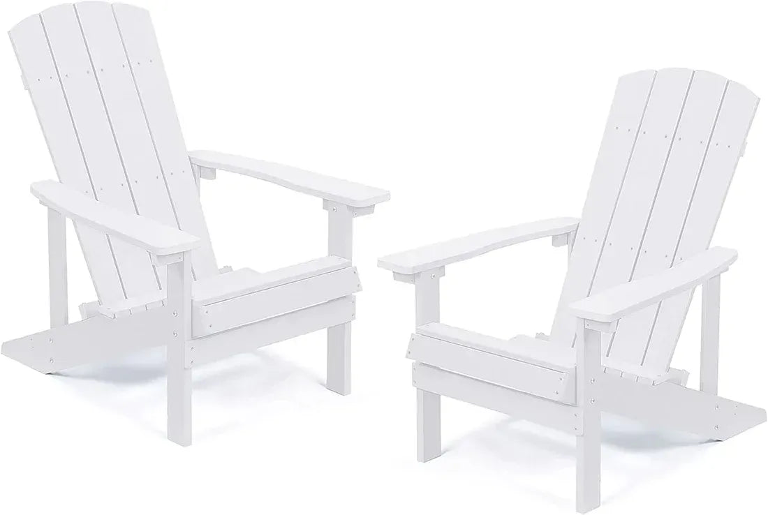 Aleta Patio Hips Plastic Adirondack Chair Lounger (2-Pack) - White