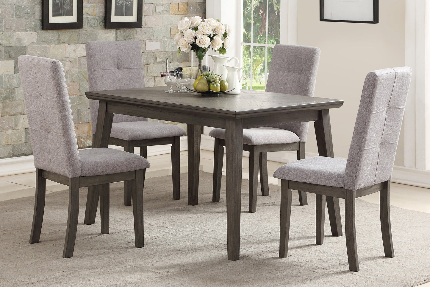 Harun Wooden Dining Chair (Set of 2) - Gray