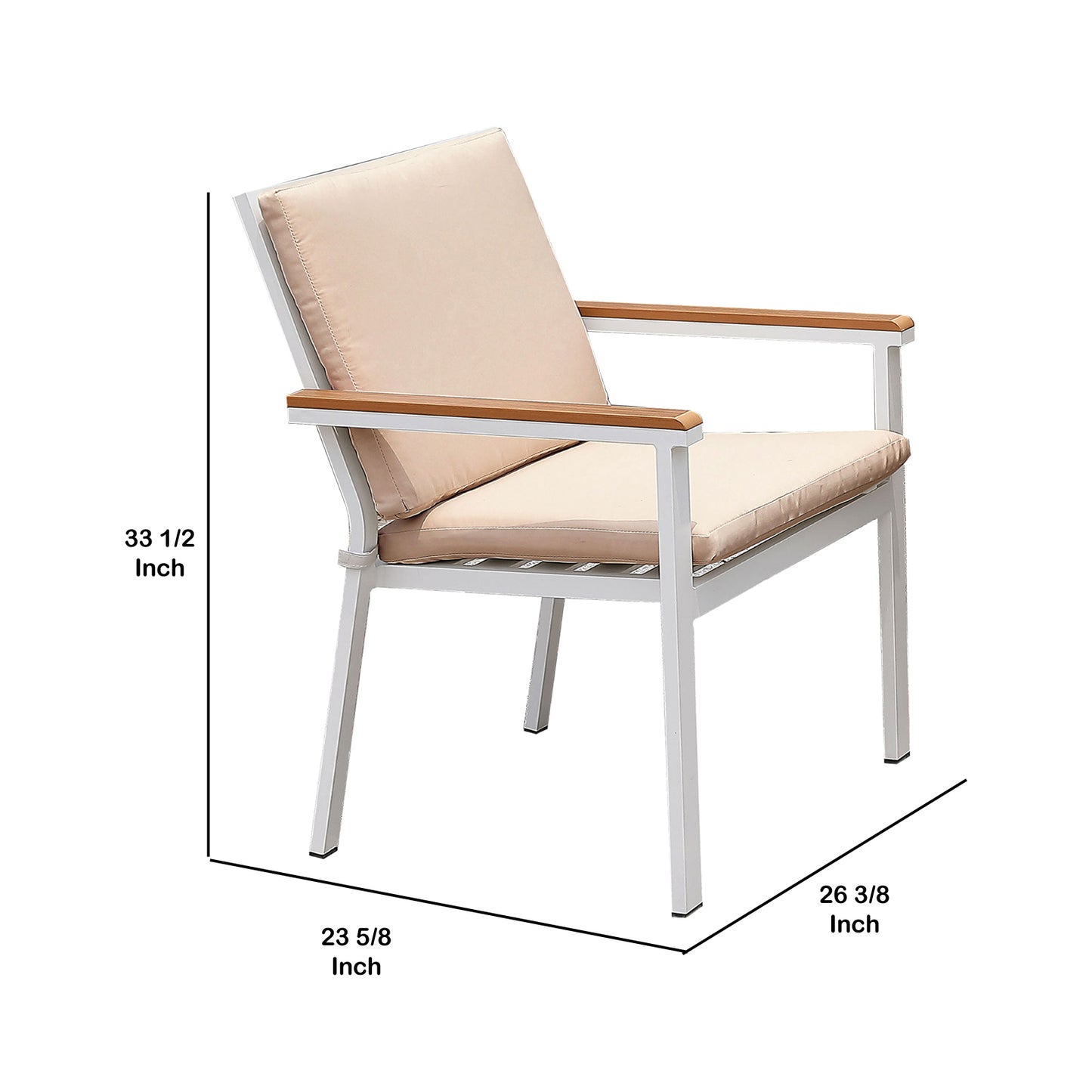 Felisa Outdoor Aluminum Frame Arm Chair (Set of 2) - Pink+White