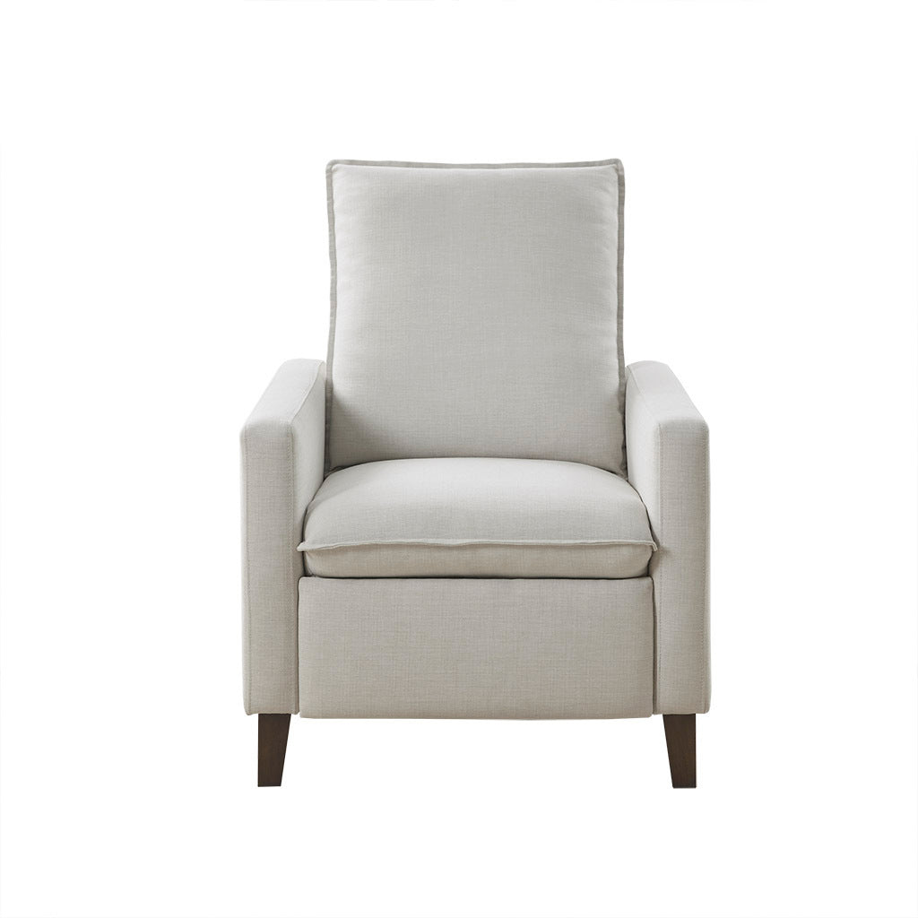 Hugo Upholstered Manual Push Back Recliner - Ivory