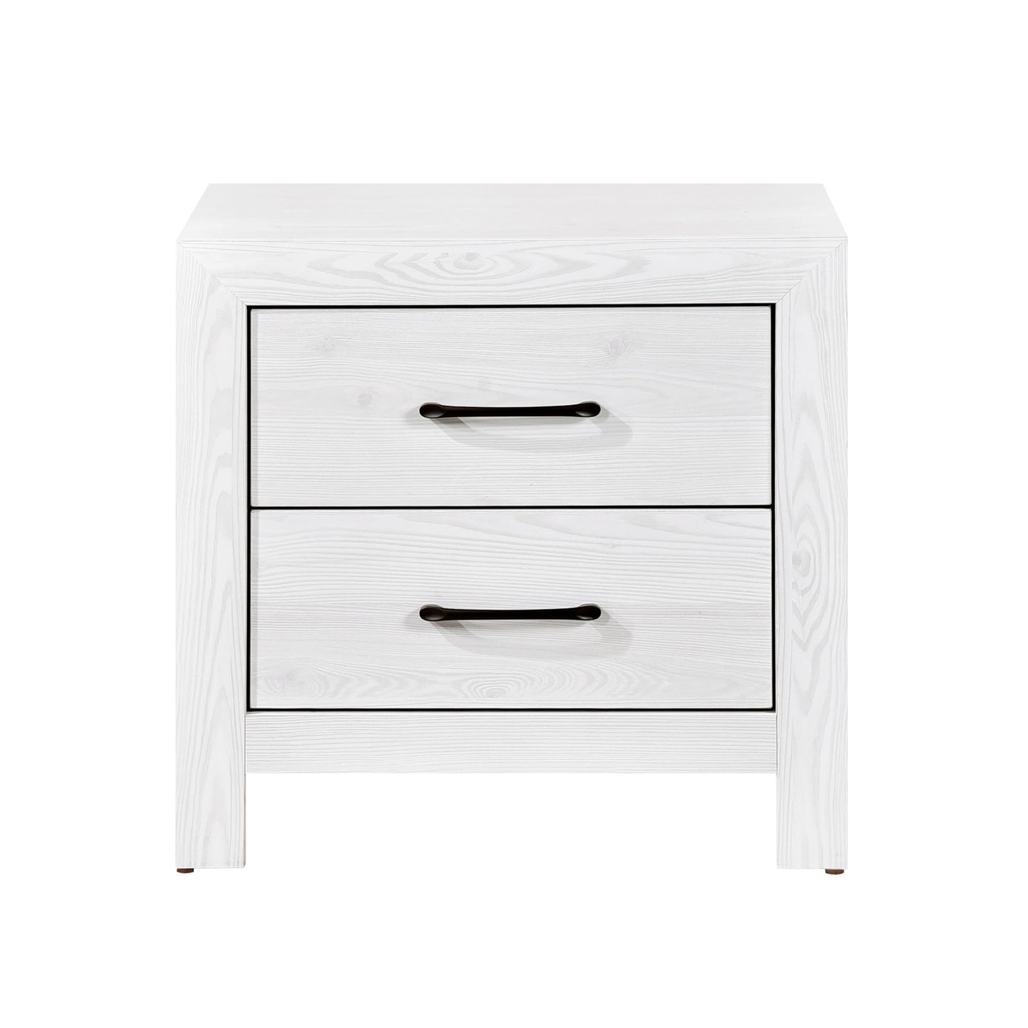 Yodi Wooden Nightstand 2x Drawers - White