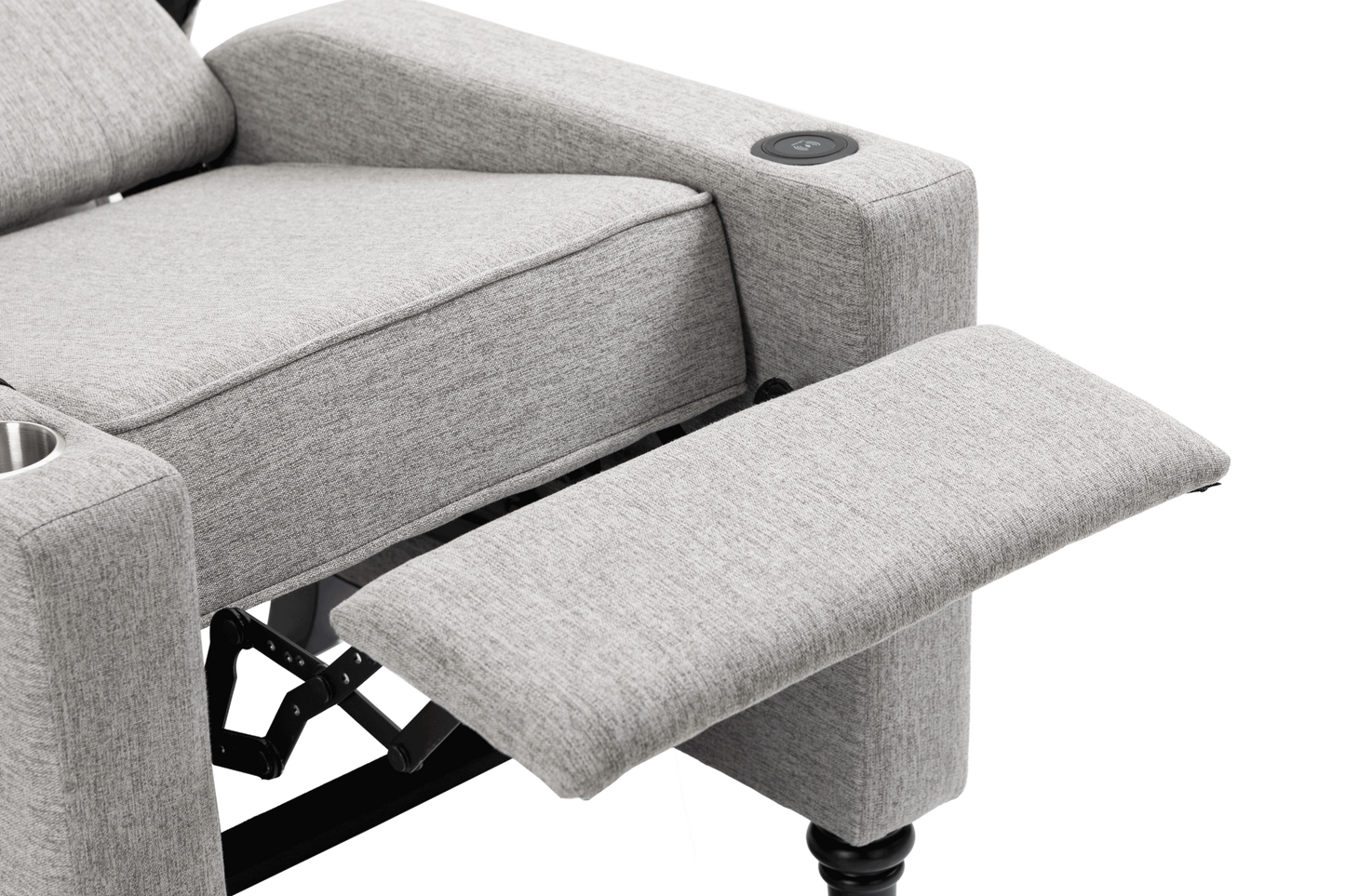 Cole Arm Pushing Fabric Recliner - Light Gray