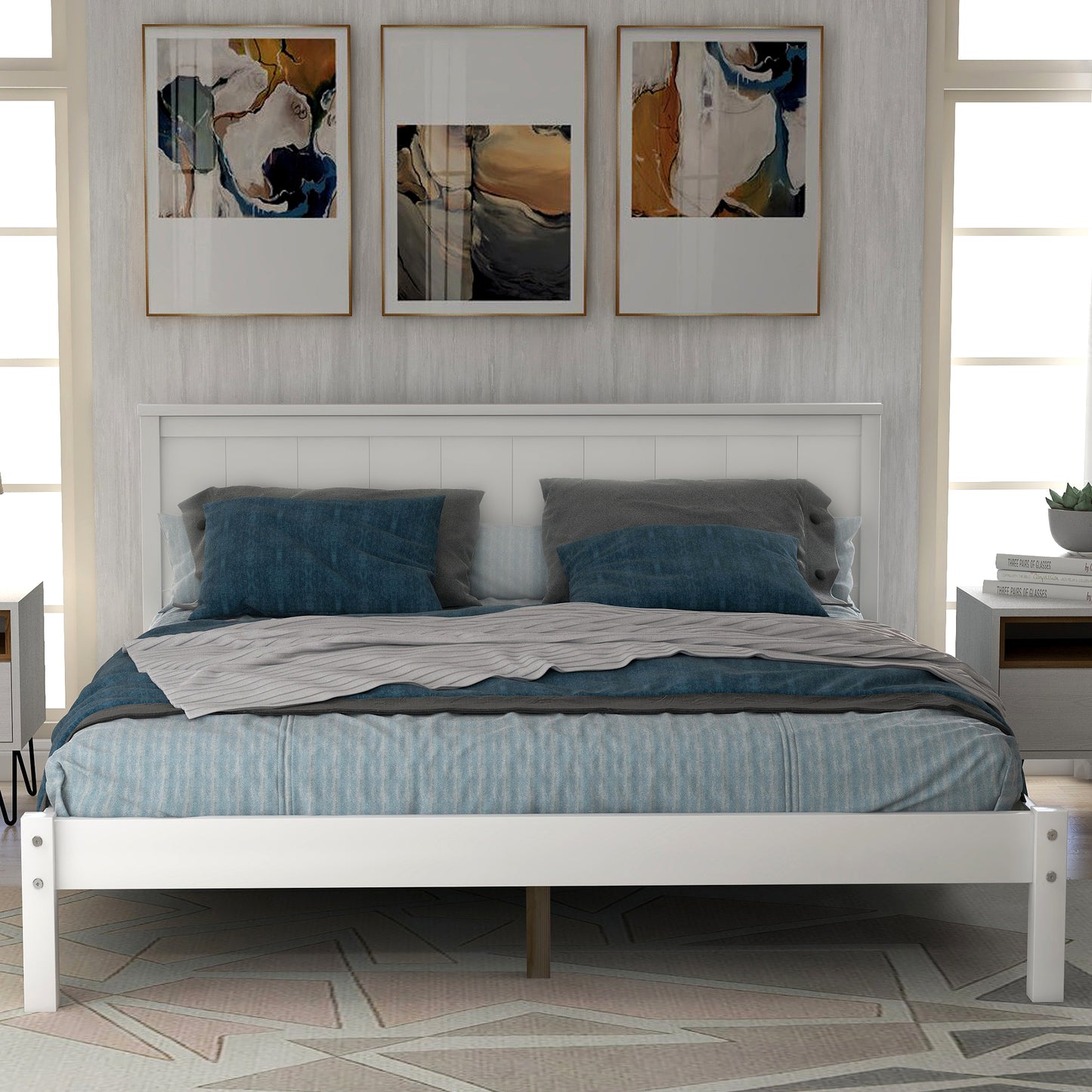 Rhoda Full Size Platform Bed Frame - White