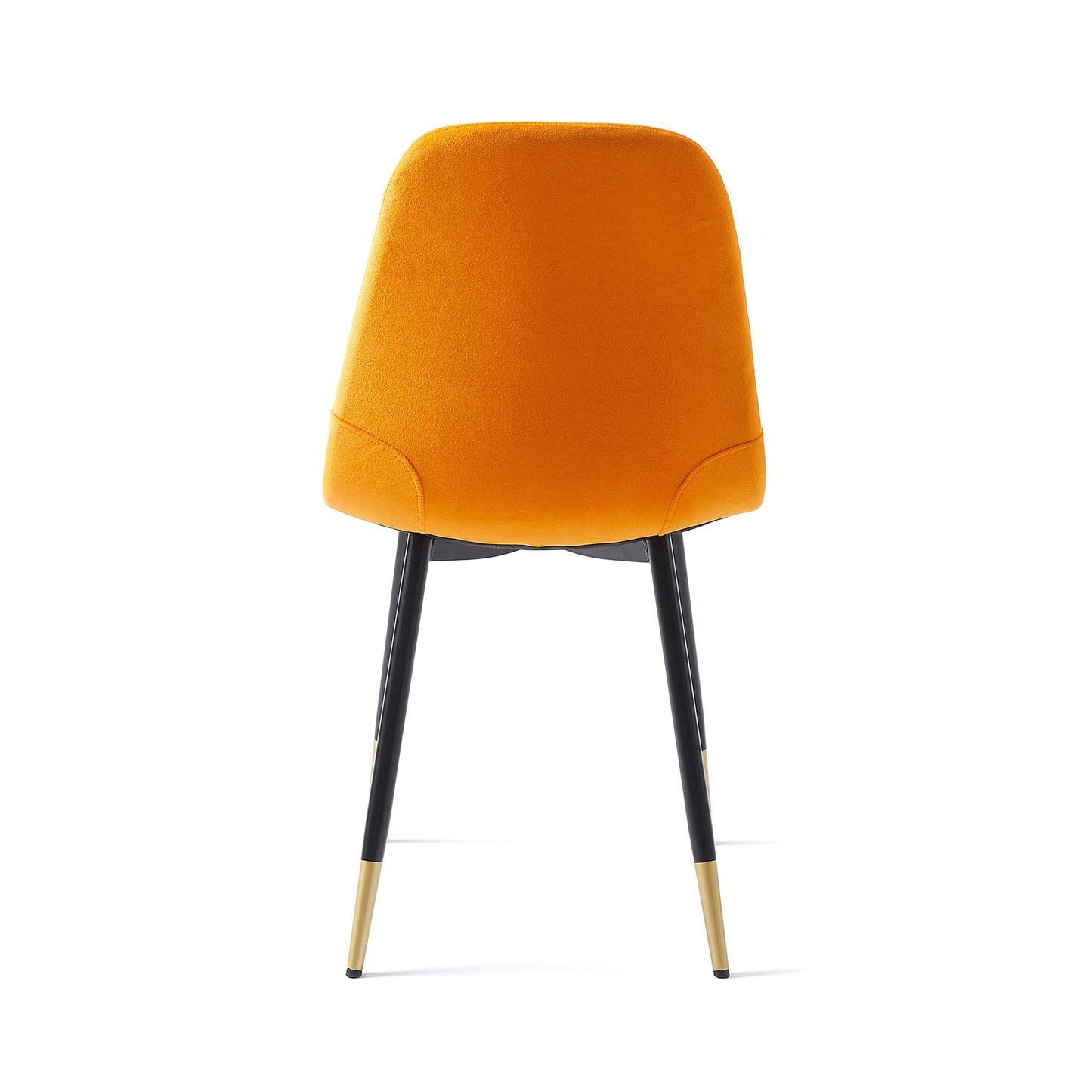 Lanita Velvet Dining Chairs w Golden Metal Leg (Set of 2) - Orange