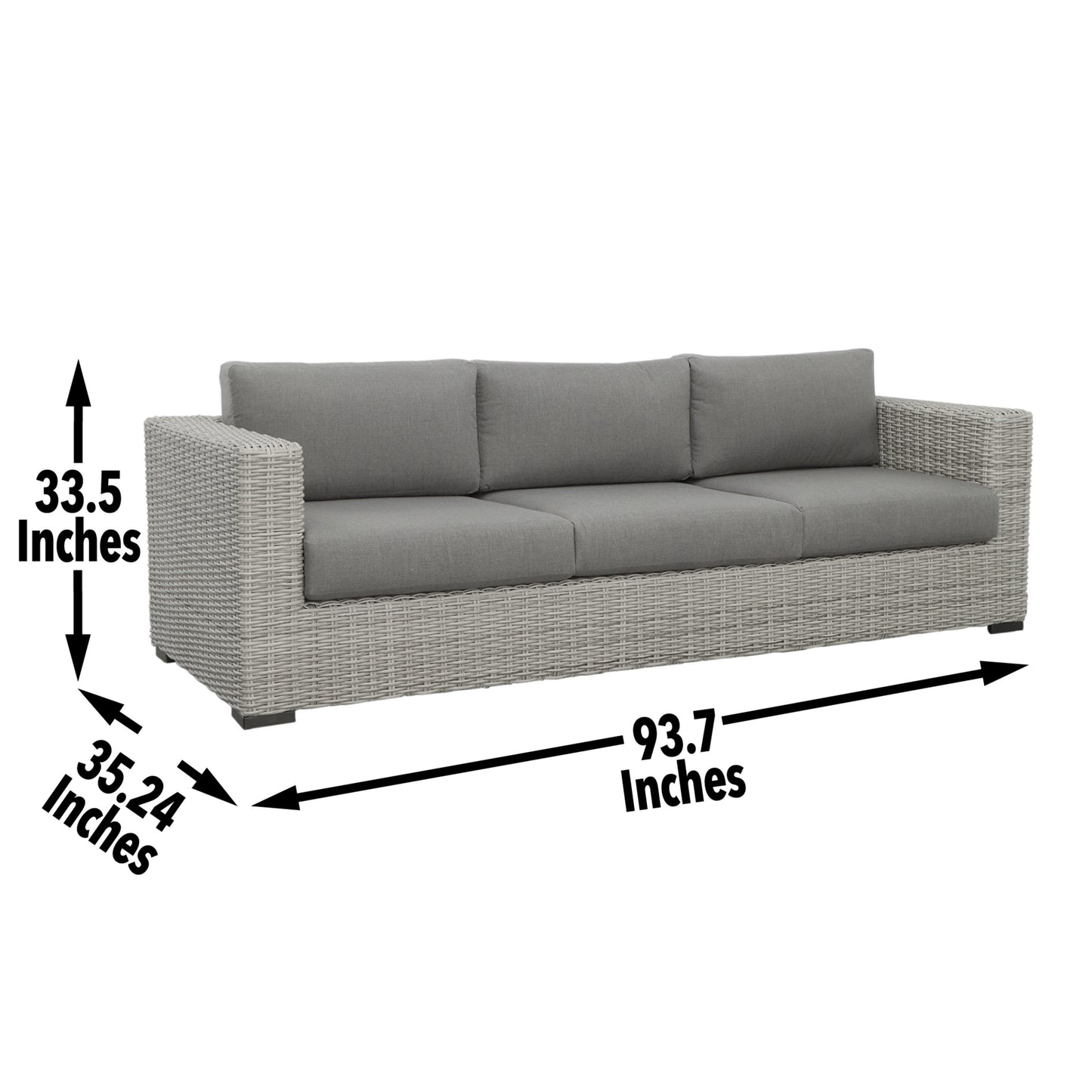Monta Outdoor Patio Sofa - Light Gray