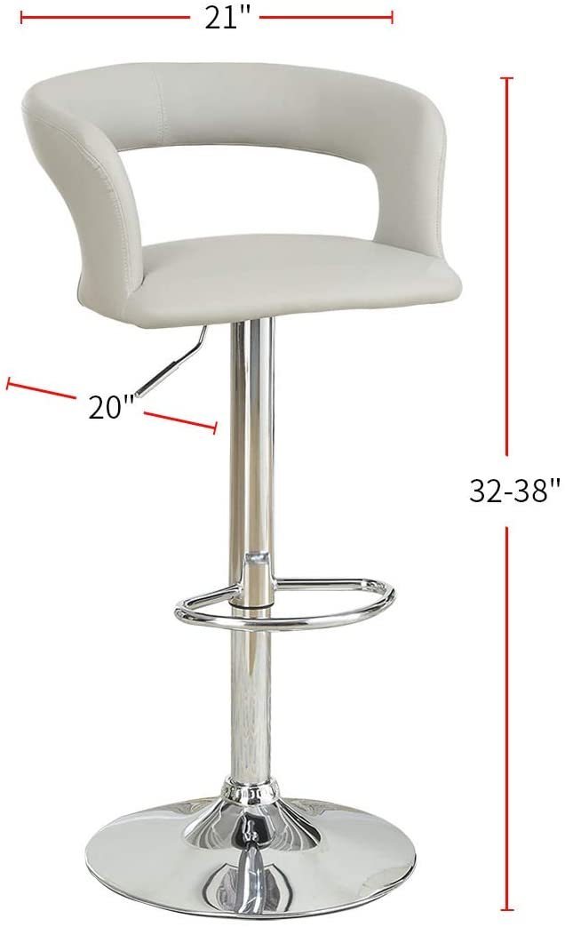 Enox Adjustable Heigh Bar Stool - White Set of 2