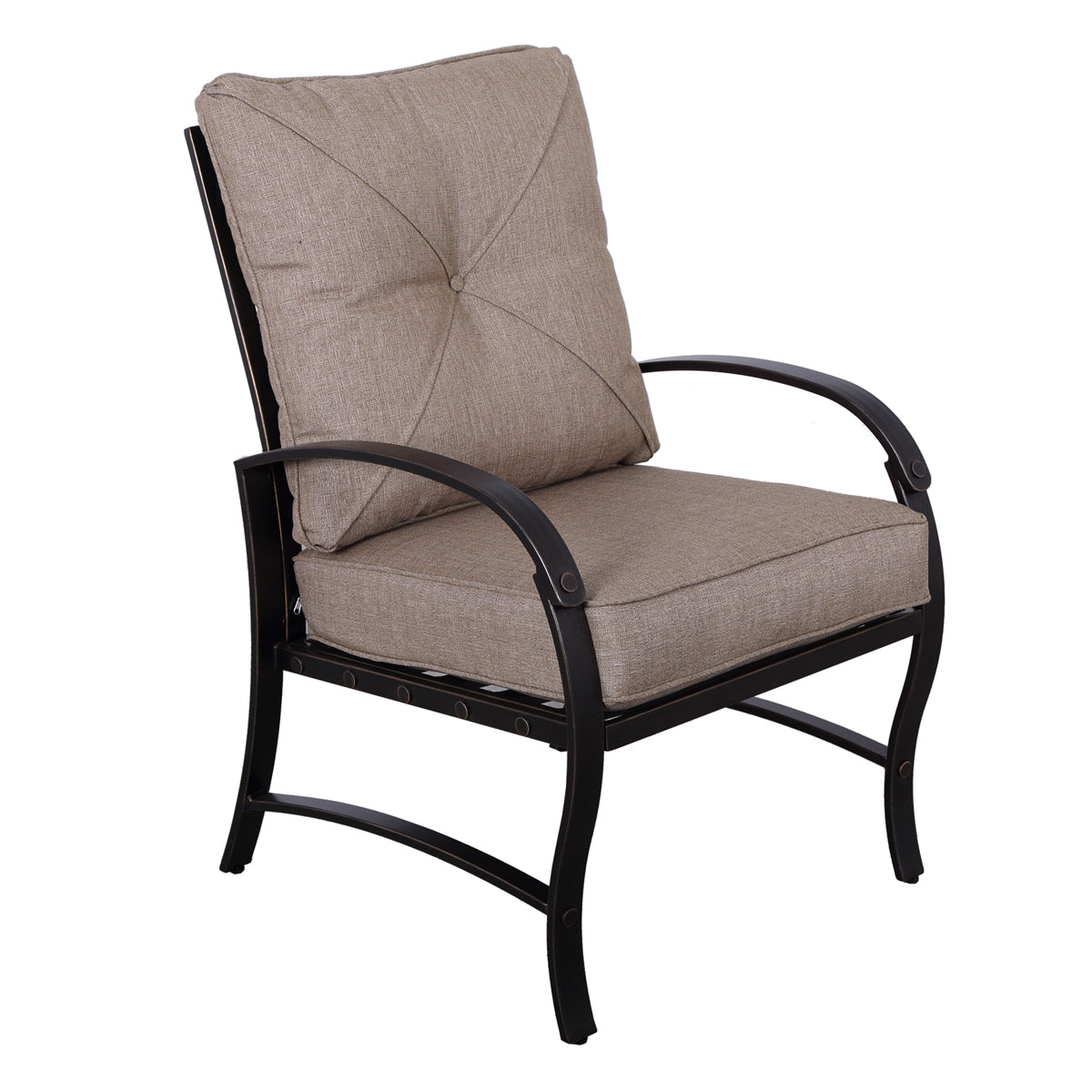 Fasto Outdoor Dining Chair With Cushion (Set of 2) - Antique Bronze