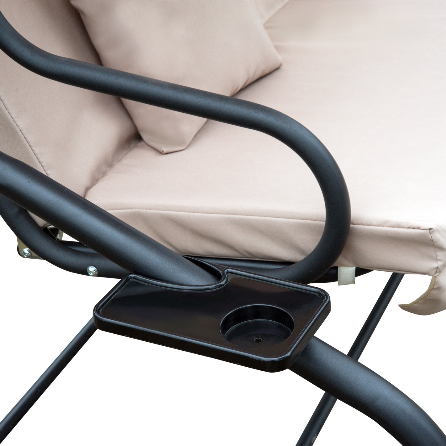 Delora 3-Seat Patio Swing Chair with Canopy - Light Brown