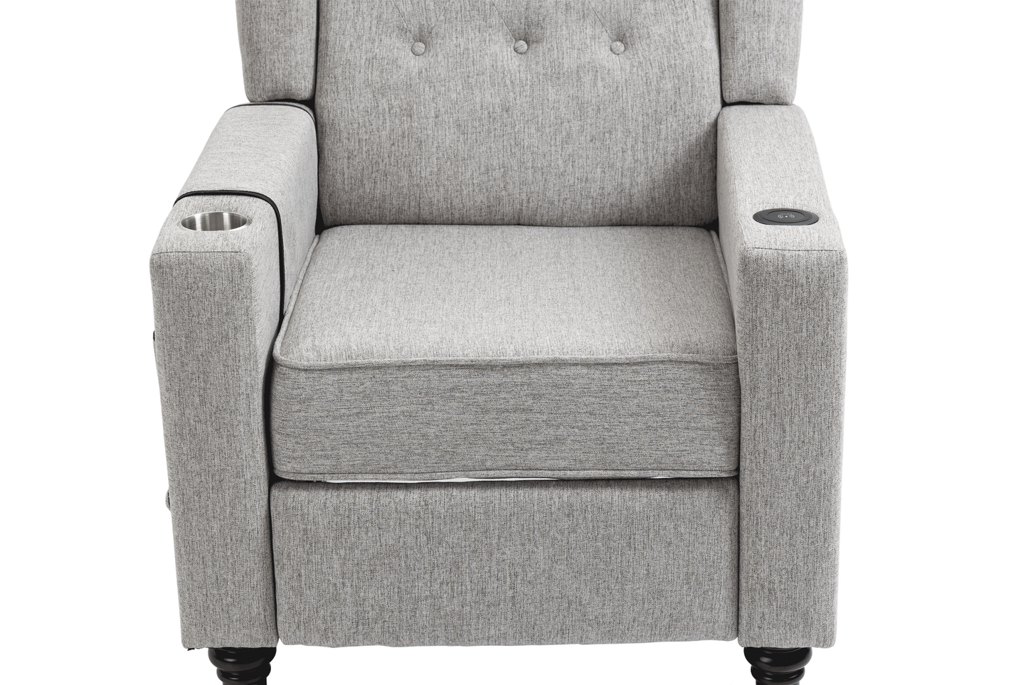 Cole Arm Pushing Fabric Recliner - Light Gray