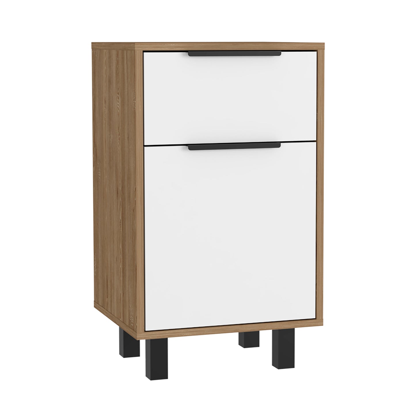 Kaia Z Nightstand One Drawe One Cabinet - Pine/White