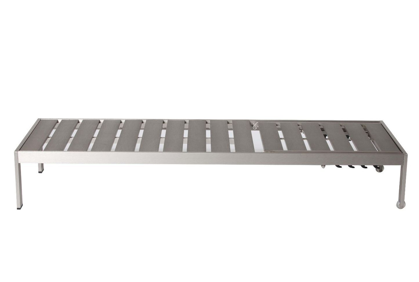 Odelia Anodized Aluminum Wheeled Lounger - Gray