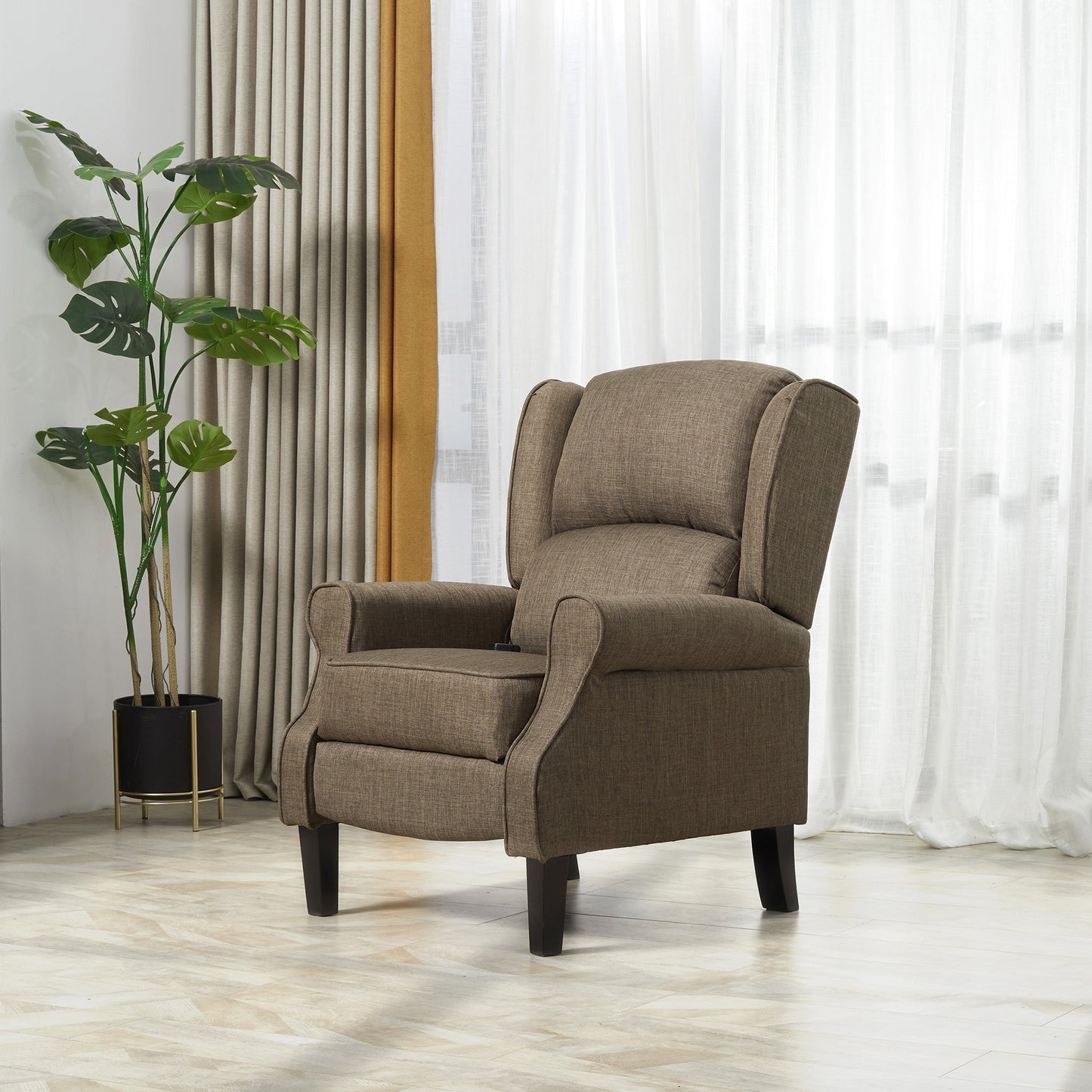 Alanna Massage Recliner Sofa with Heat - Brown