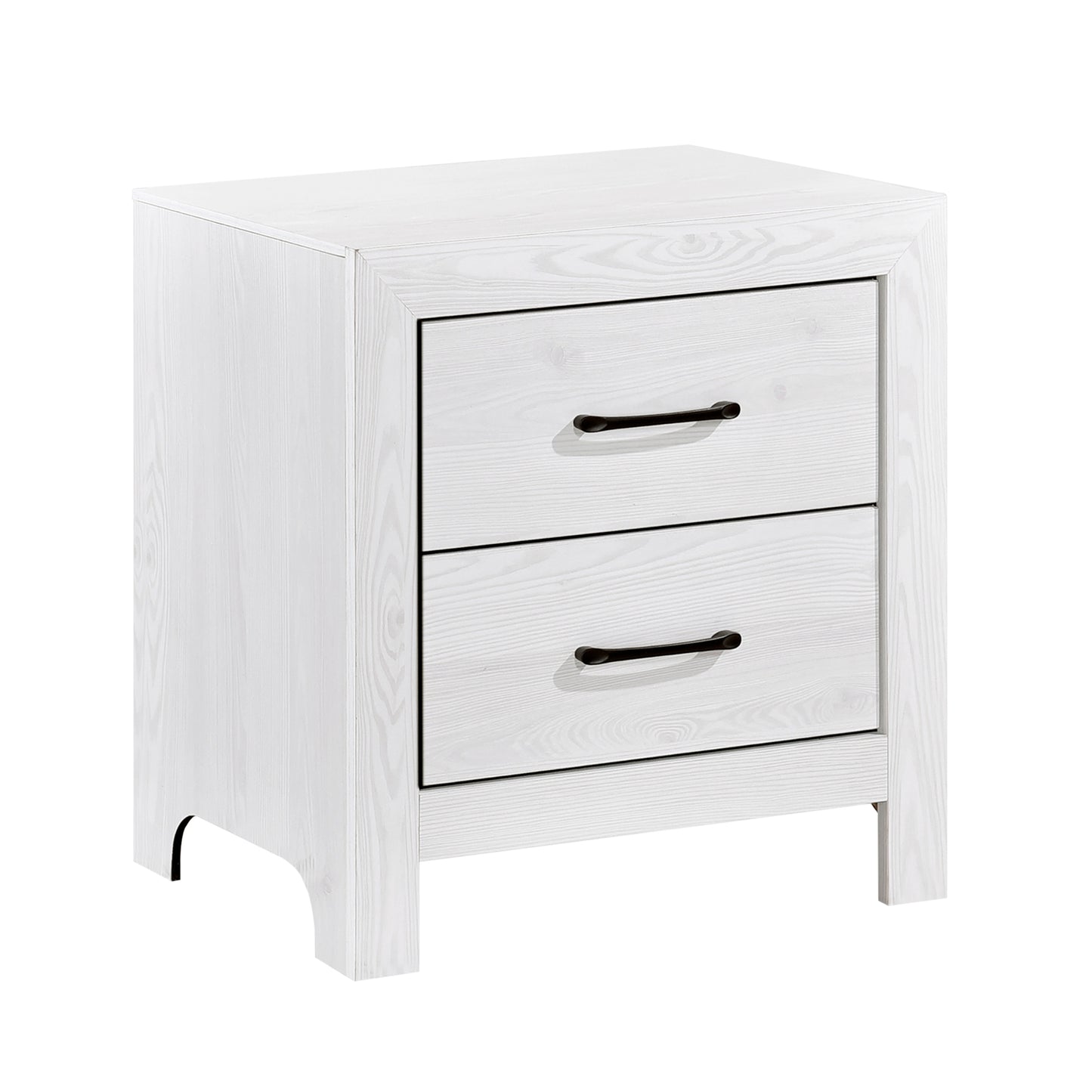 Yodi Wooden Nightstand 2x Drawers - White