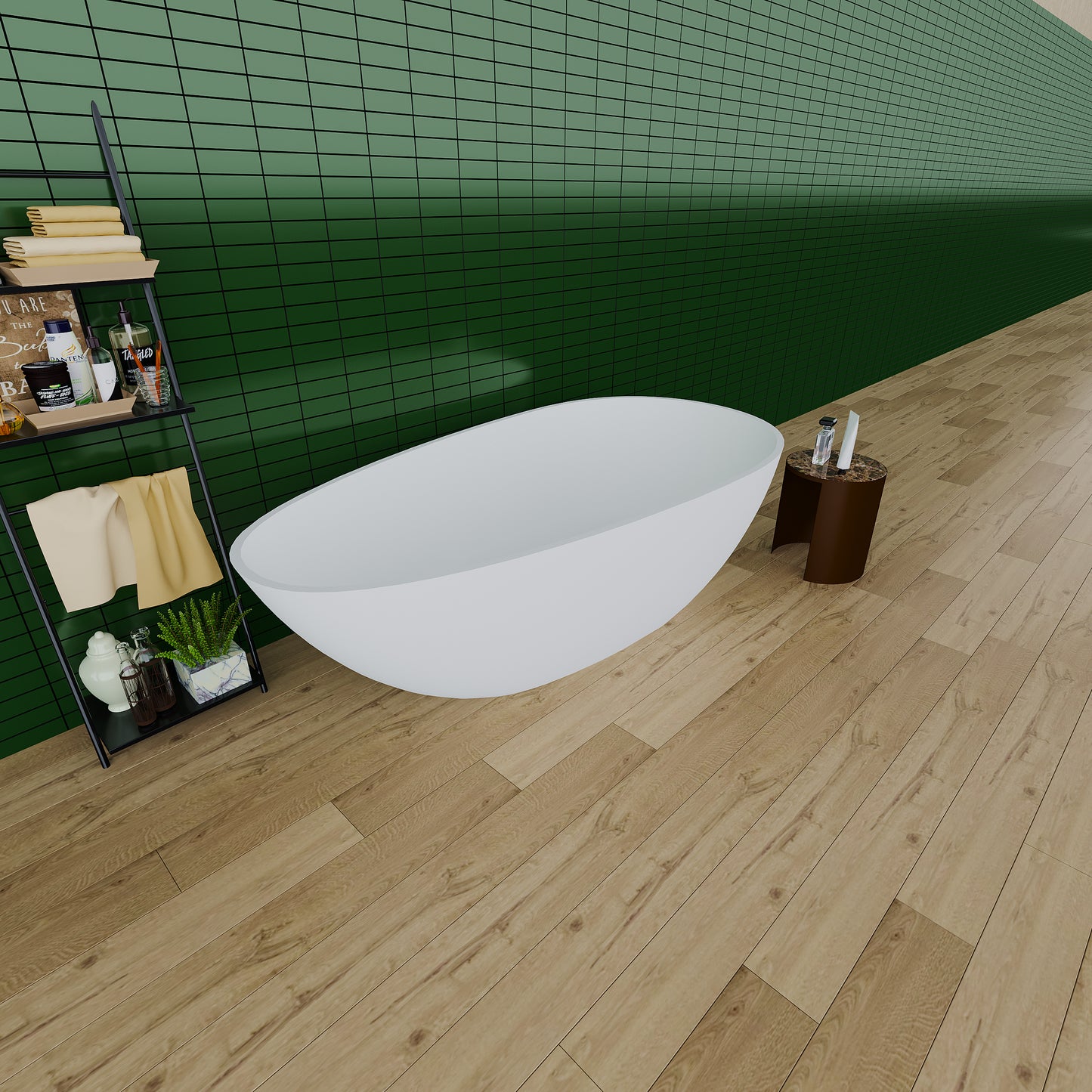 Ivan 59" Solid Surface Freestanding Bathtub - White