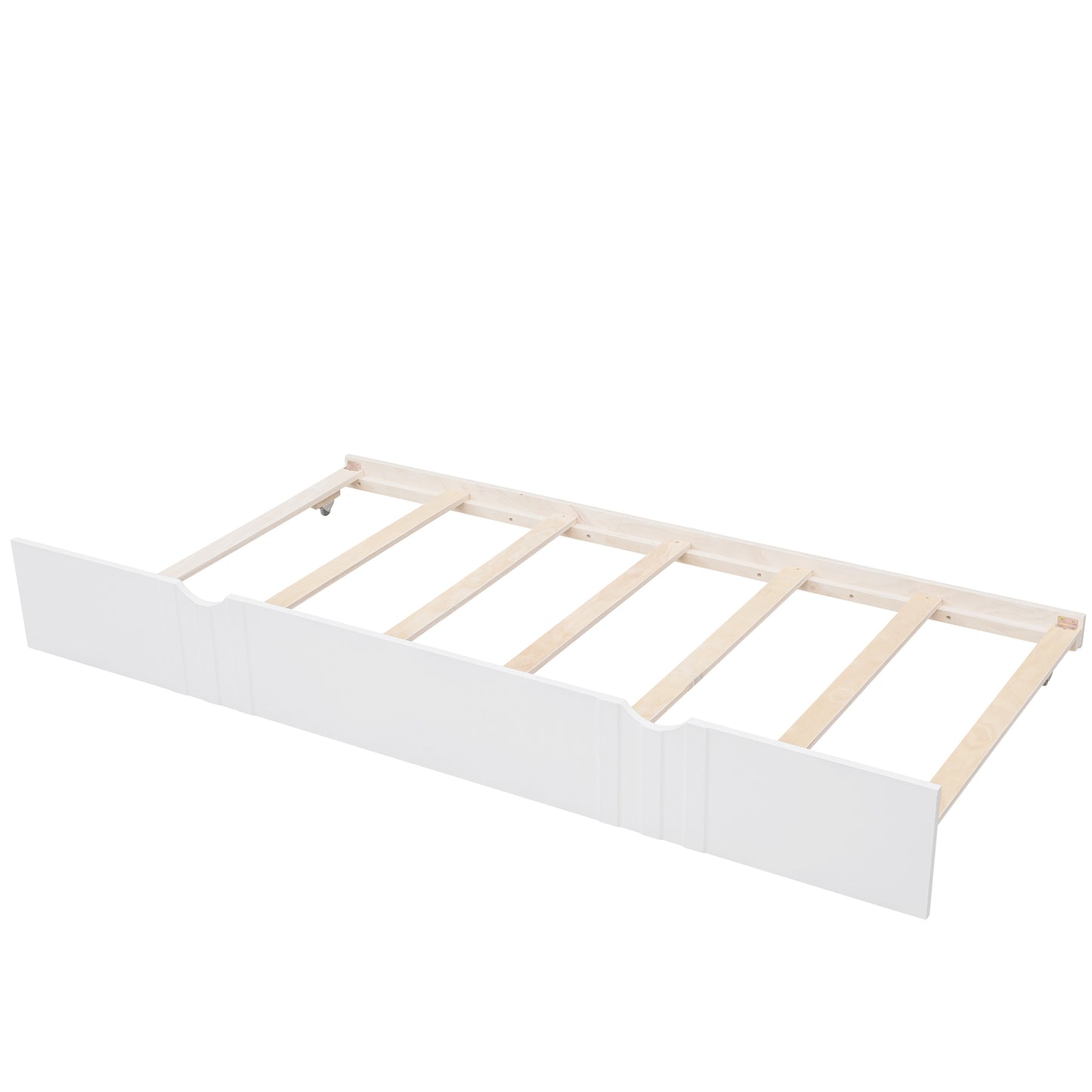 Lex Twin Size Wooden Daybed with Twin Size Trundle - White