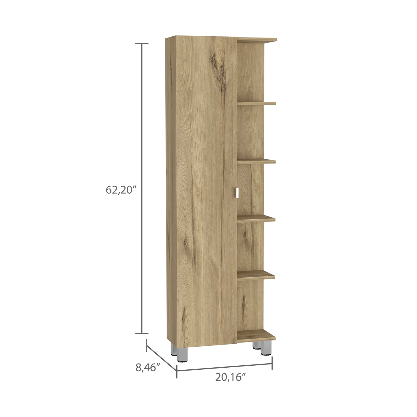Cio Single Door Cabinet - Light Oak