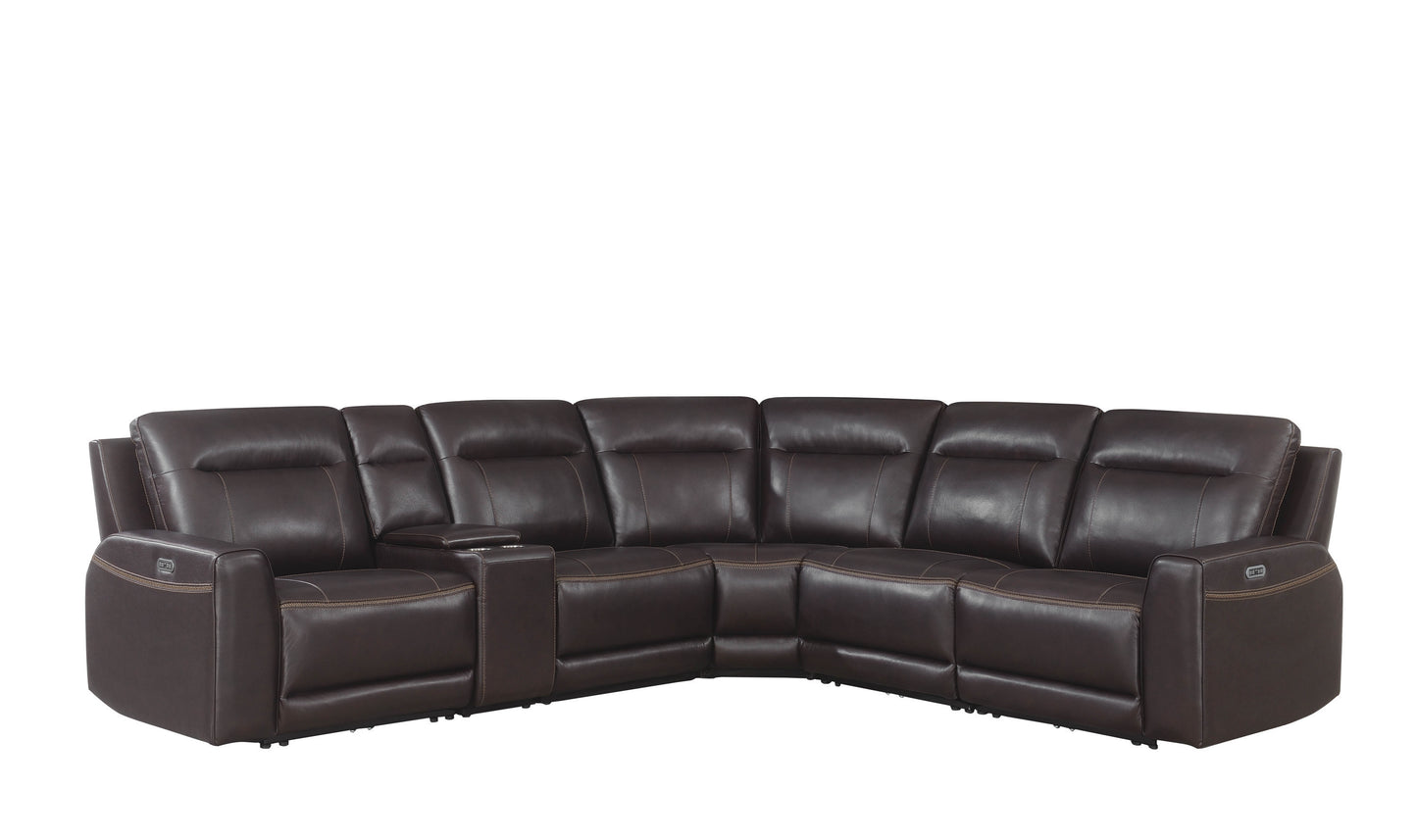 Anthony Dual Power Leather Sectional Sofa