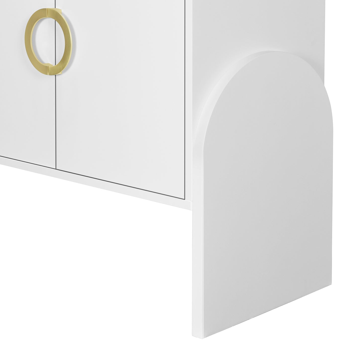 O II Metal Handle Storage Cabinet - White
