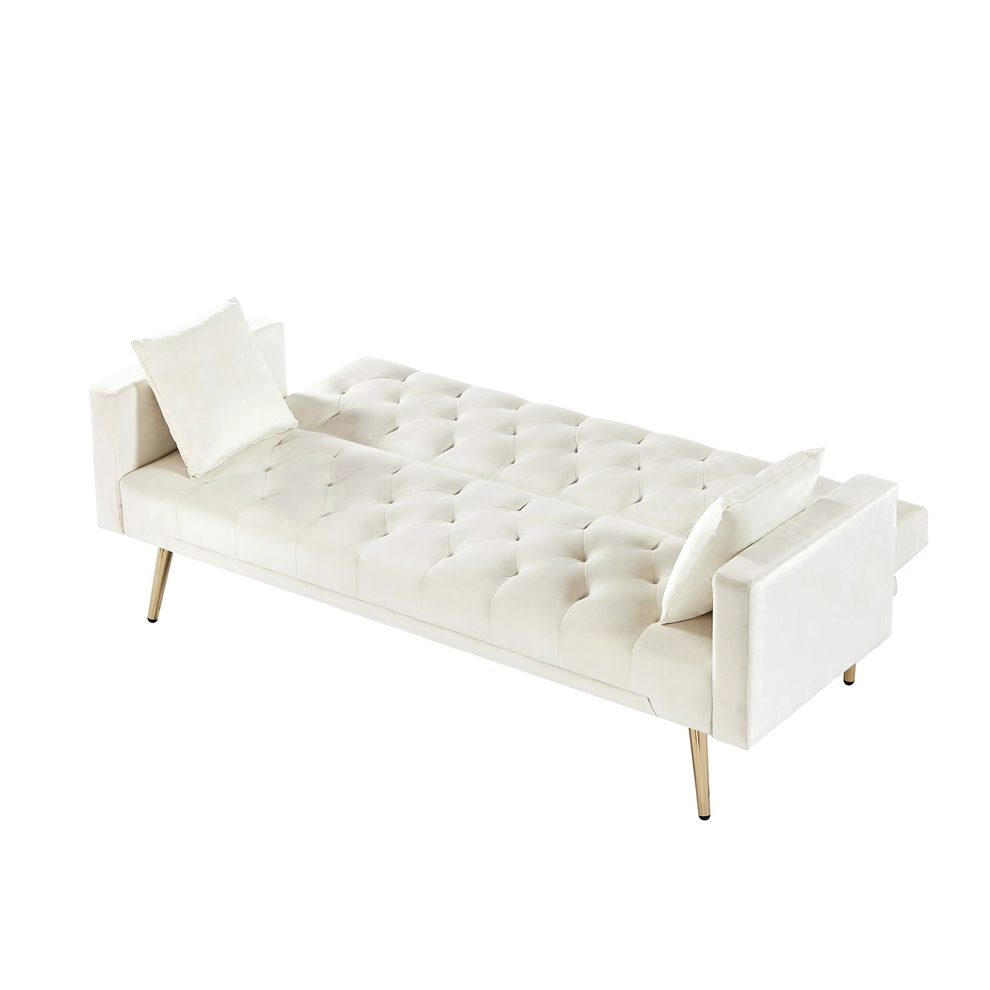 Coney Convertible Folding Futon Sofa Bed - Cream White