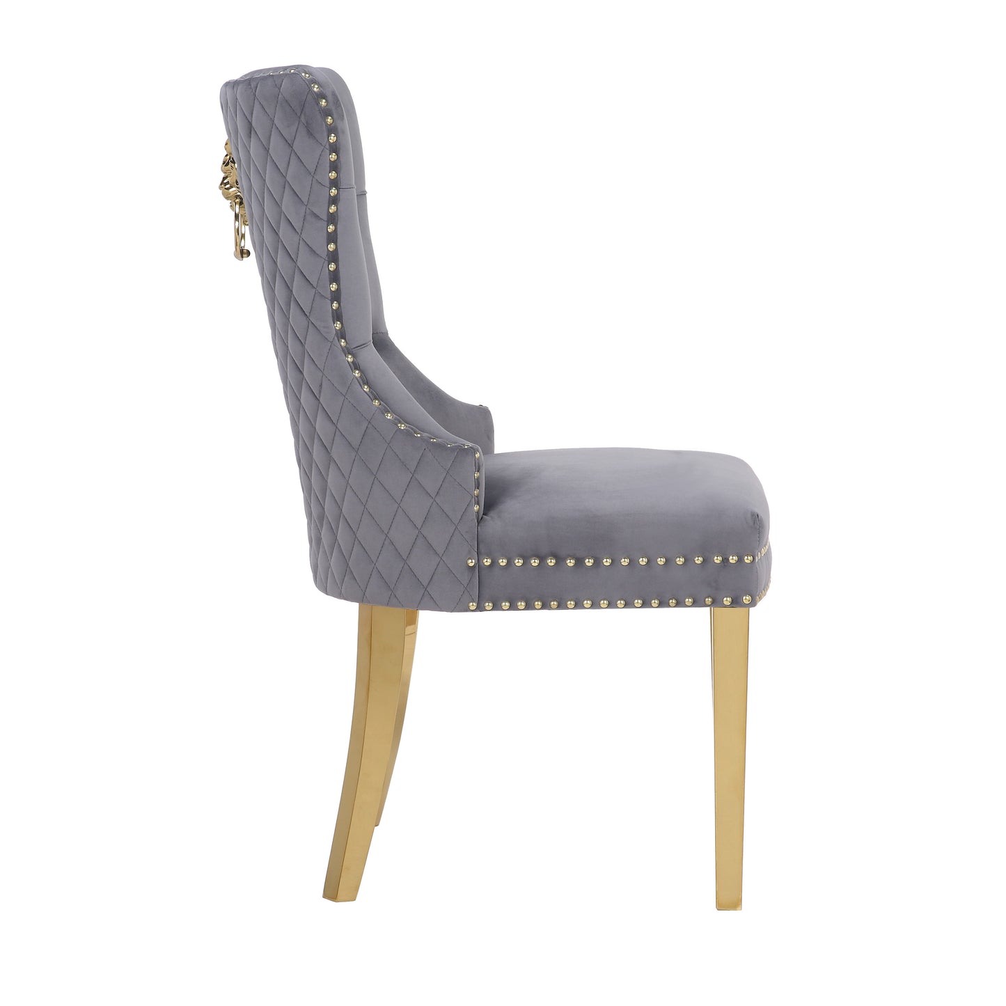 Newton Dining Velvet Chair (Set of 2) - Dark Gray