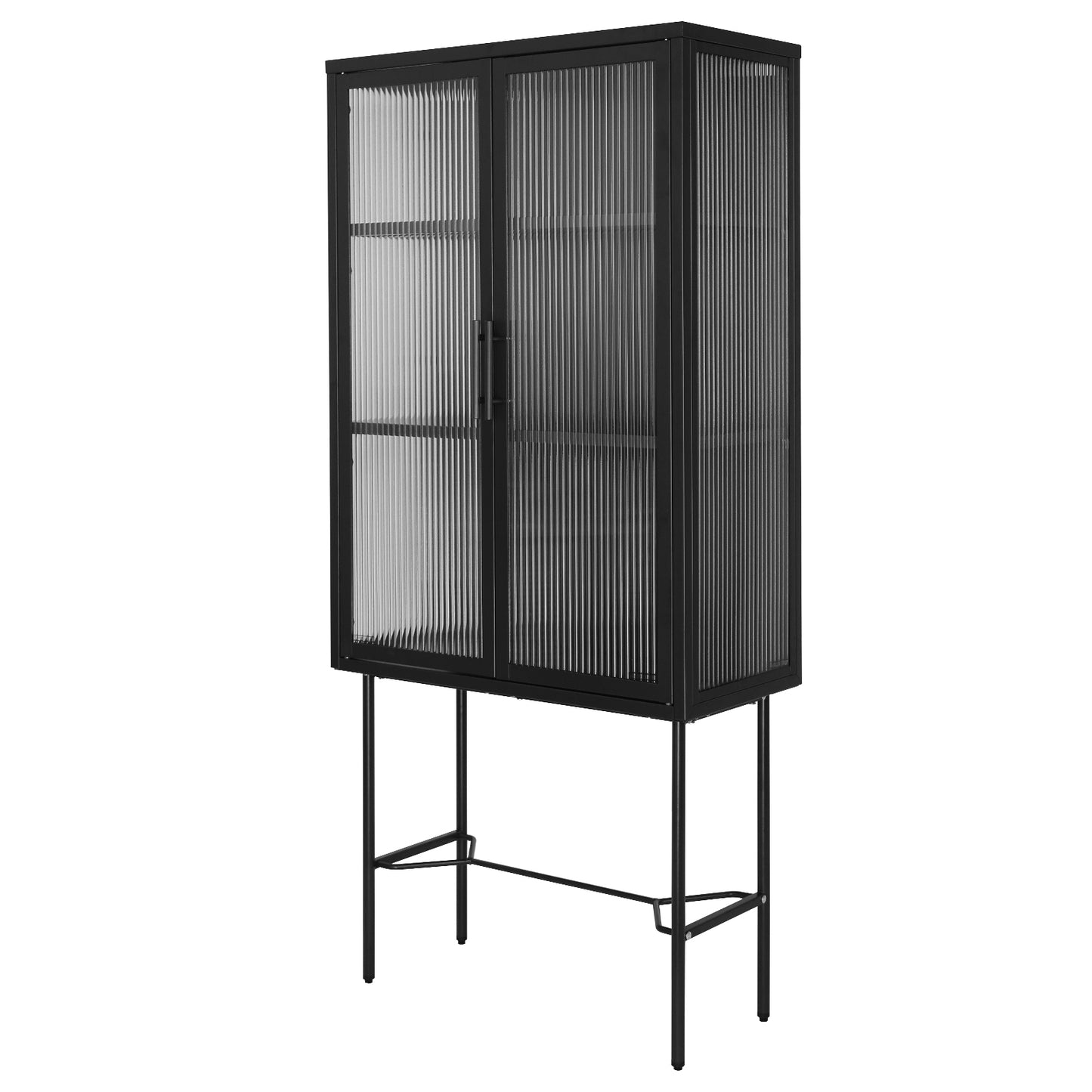 Renoe Tampered Glass Doors Cabinet - Black