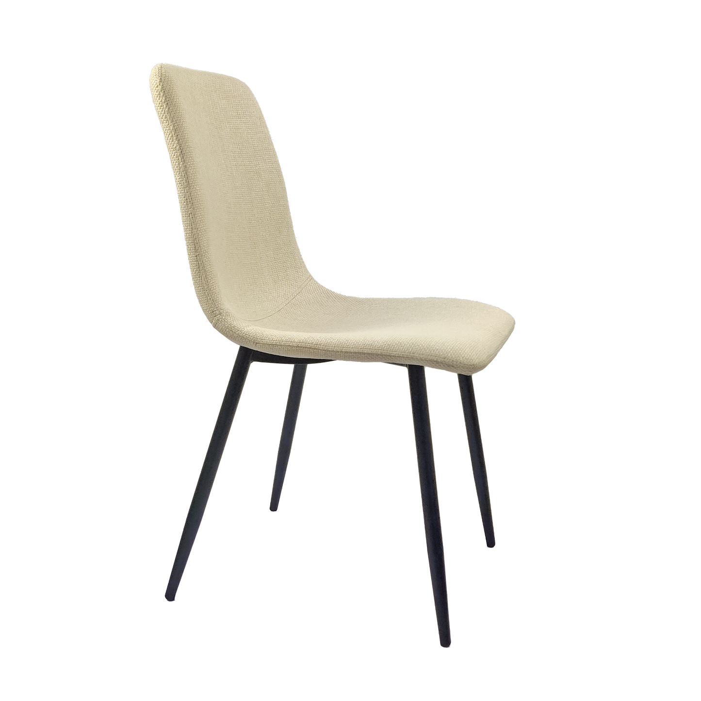 Ona Suedette Dining Chairs with Black Metal Leg (Set of 2) - Beige