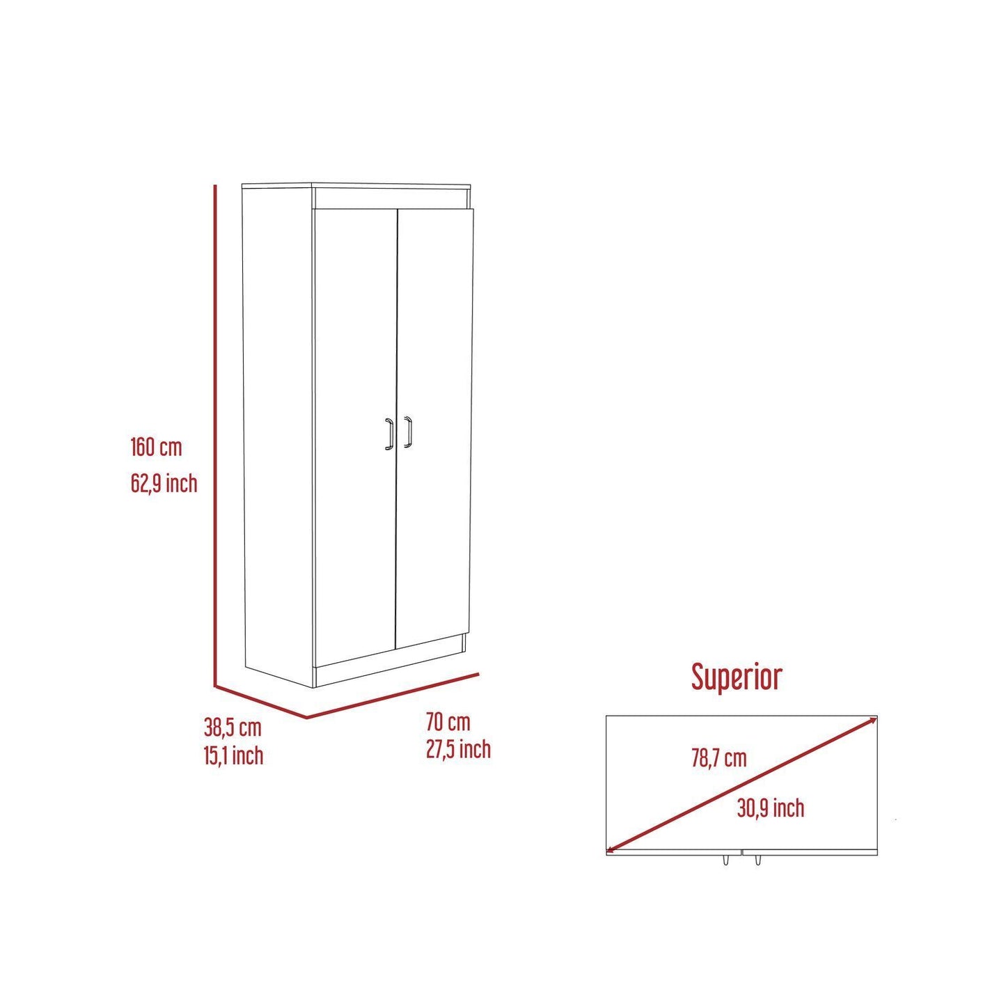 Cherry Hill 5-Shelf Pantry Cabinet - White