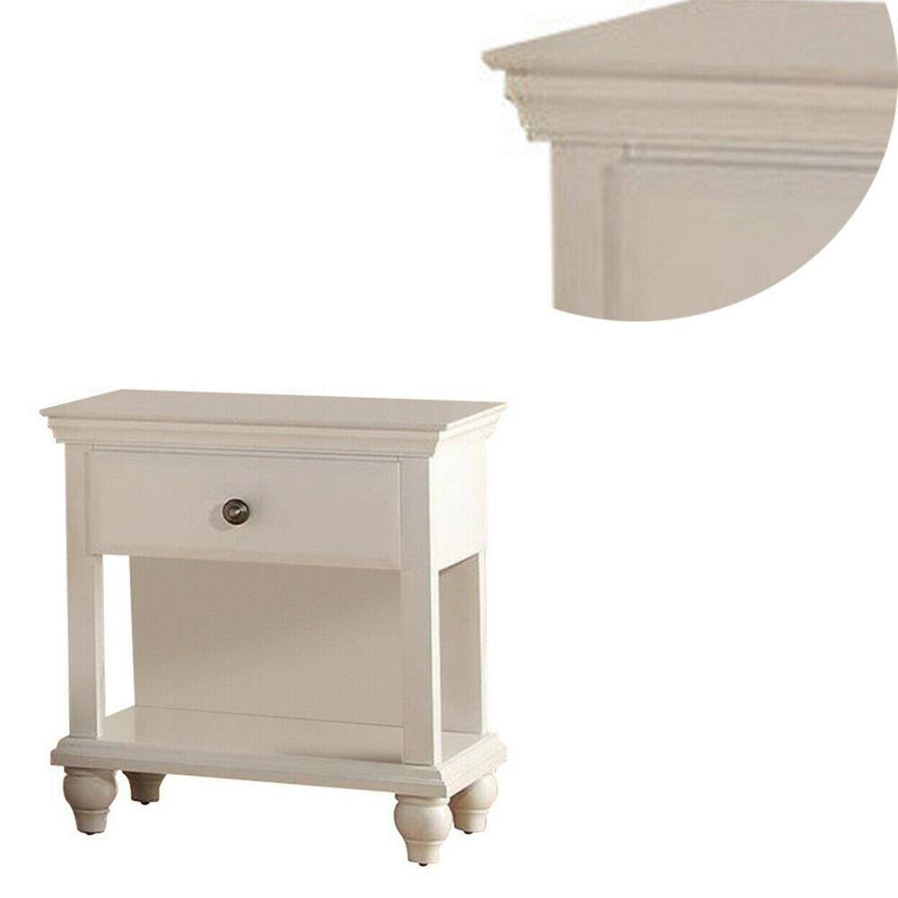 Mido Wooden Nightstand - White