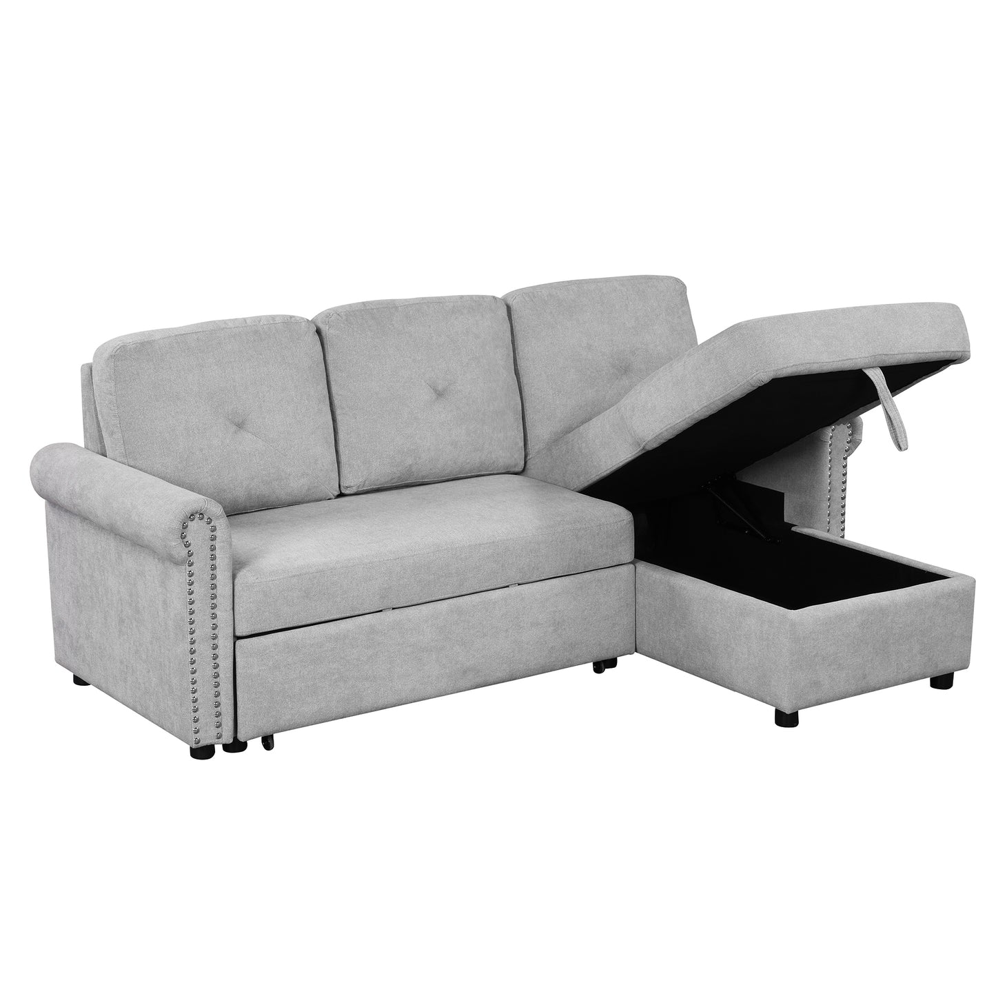 Otto Convertible Sleeper Sofa Bed W Storage - Gray