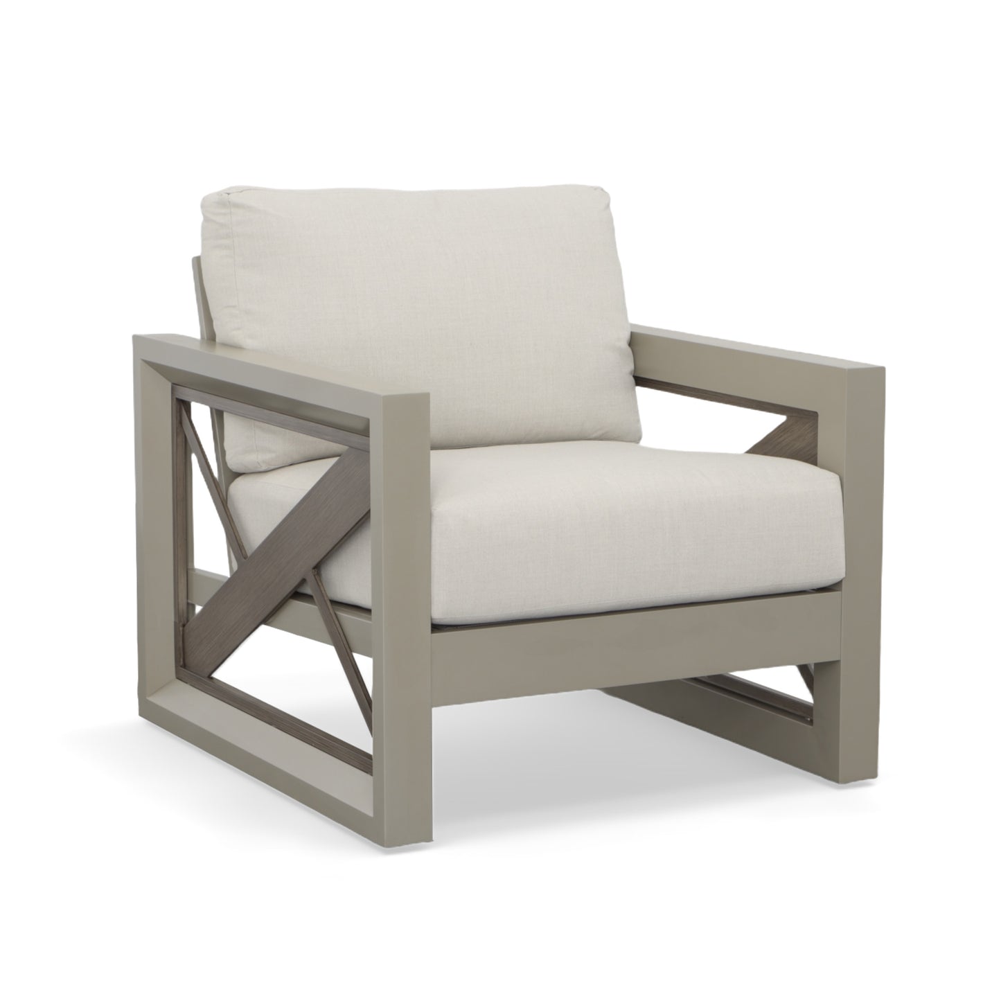 Chamo Outdoor Patio Beveled Panels Armchair - Tan