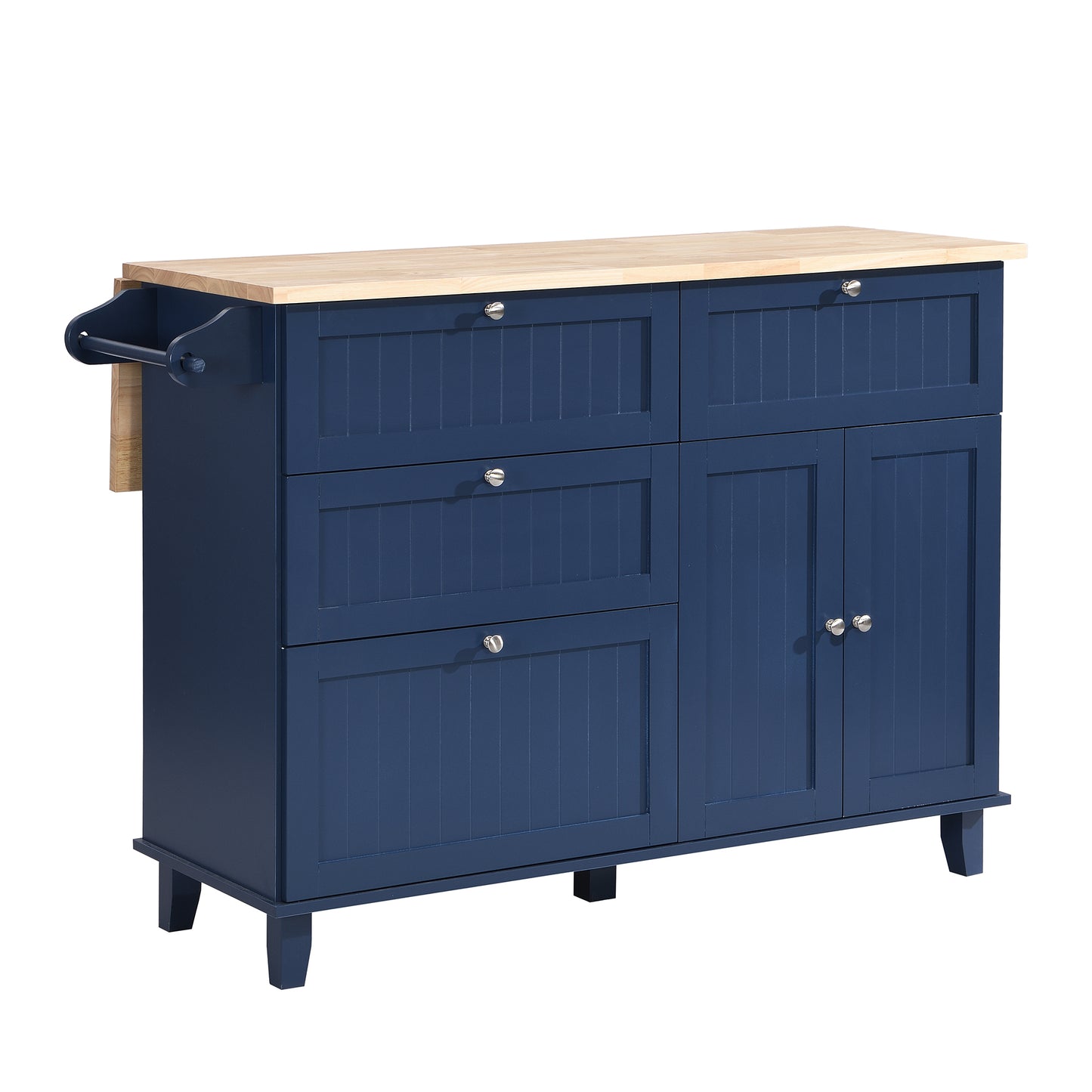 TOPMAX Kitchen Island Set with 2 Seatings - Blue
