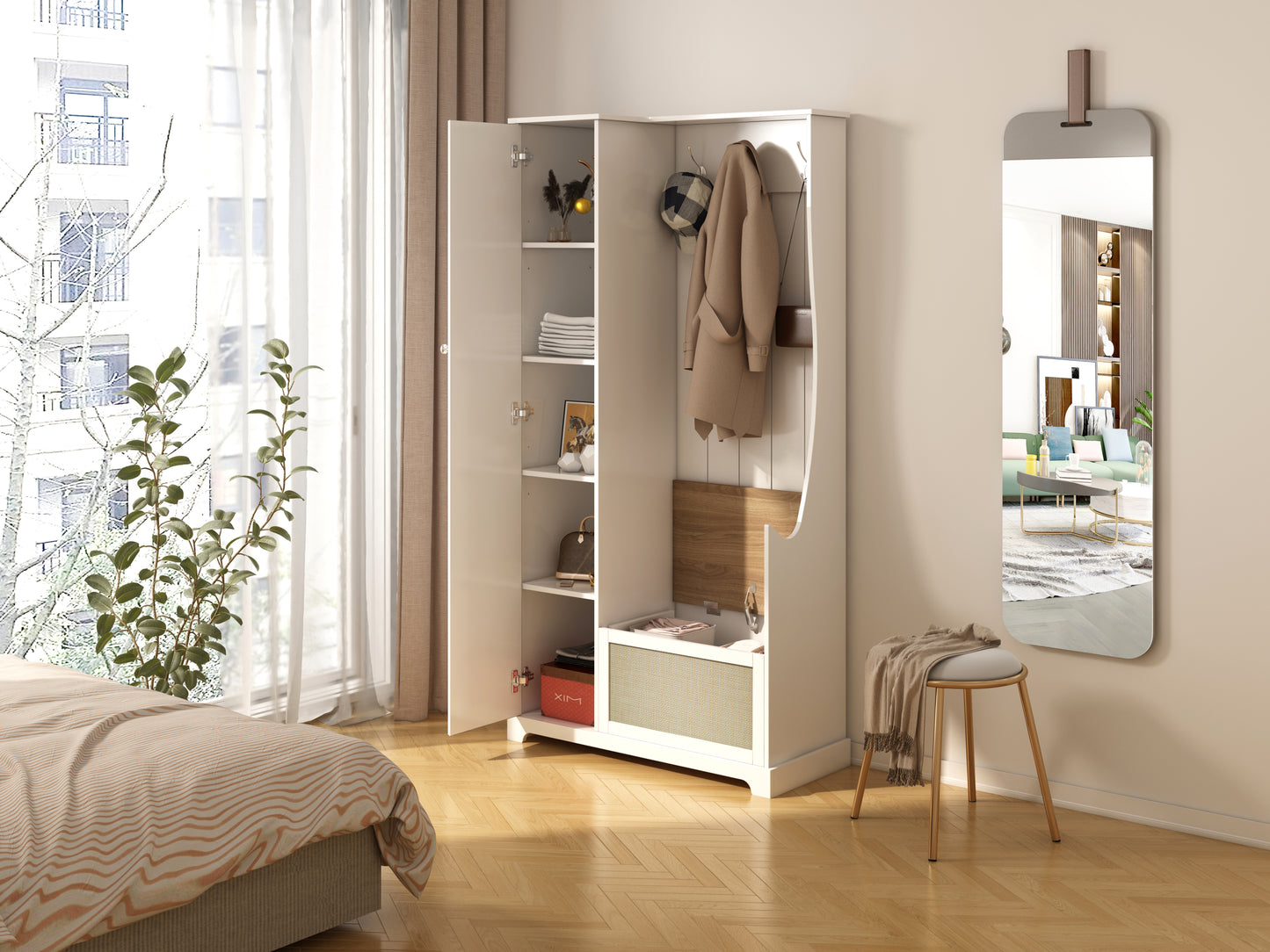 Tero 1 Door Closet - White