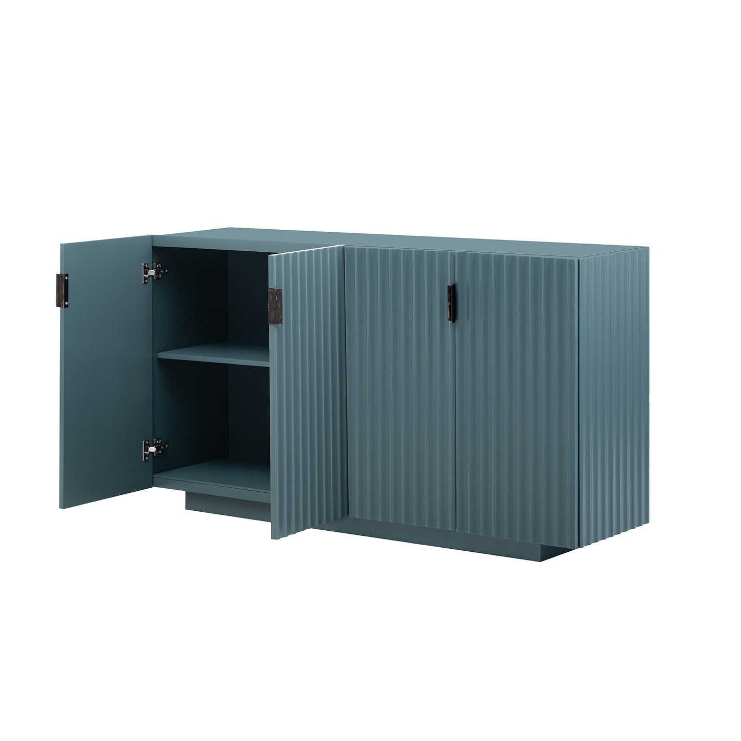 Lyons 4 Wavy Doors Ample Storage Space Sideboar - Teal