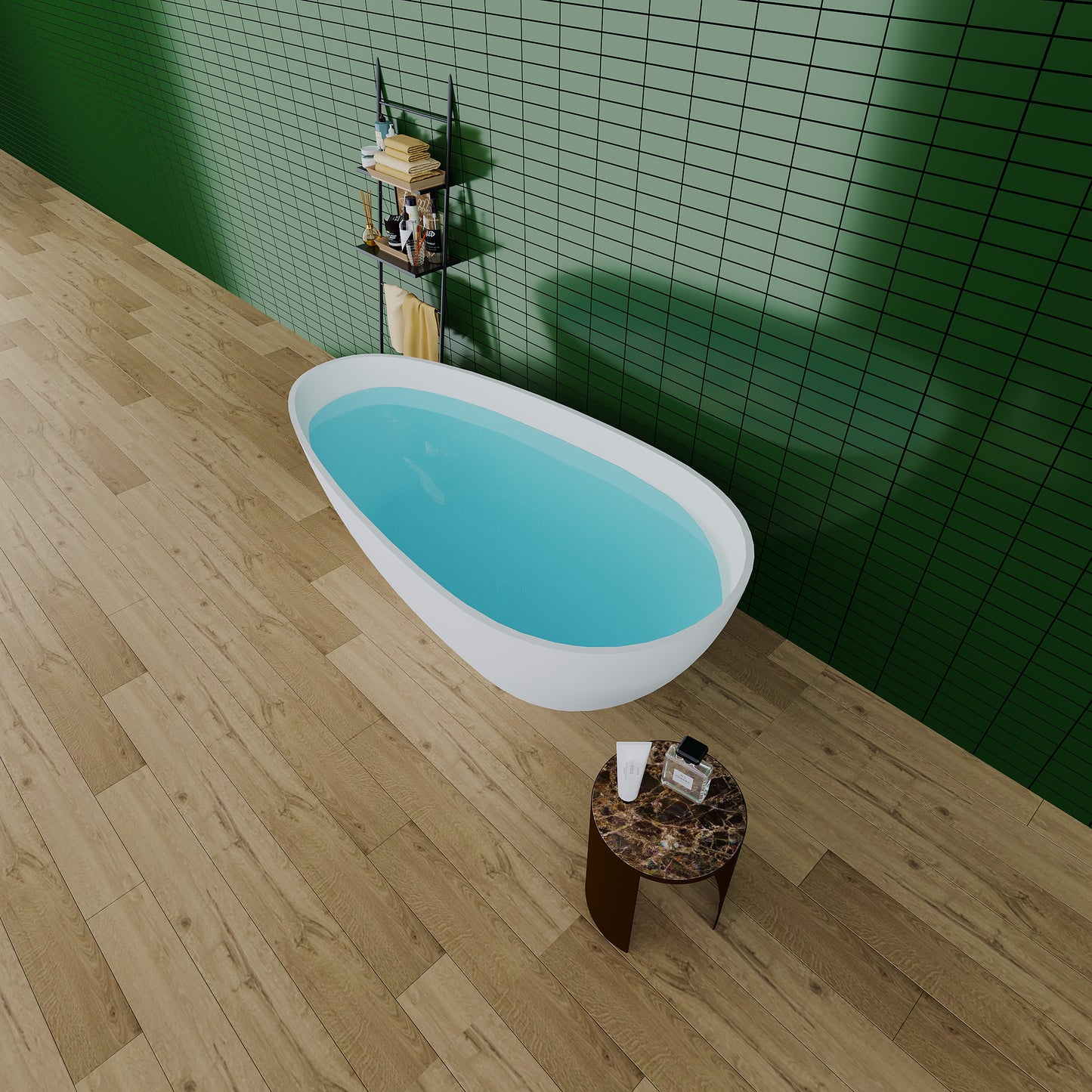 Ivan 59" Solid Surface Freestanding Bathtub - White