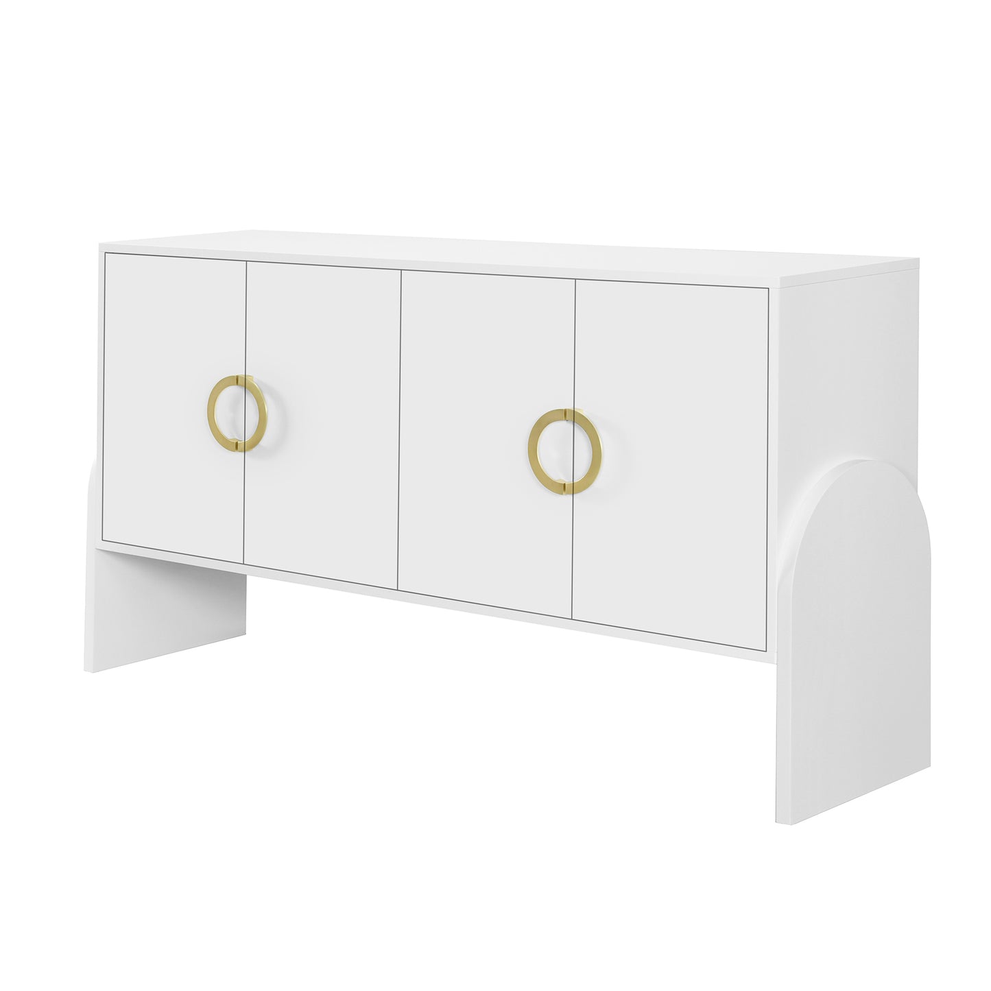 O II Metal Handle Storage Cabinet - White