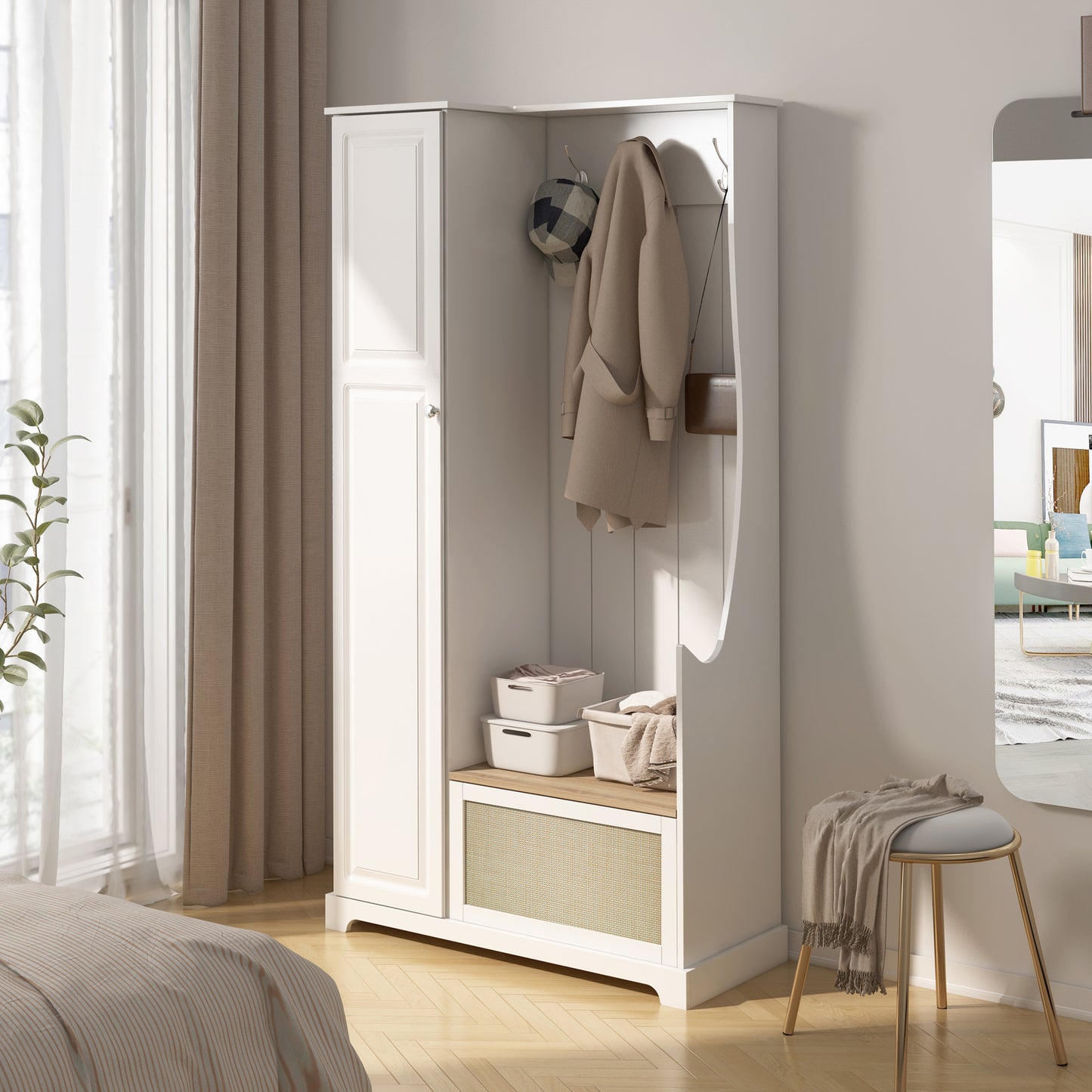Tero 1 Door Closet - White