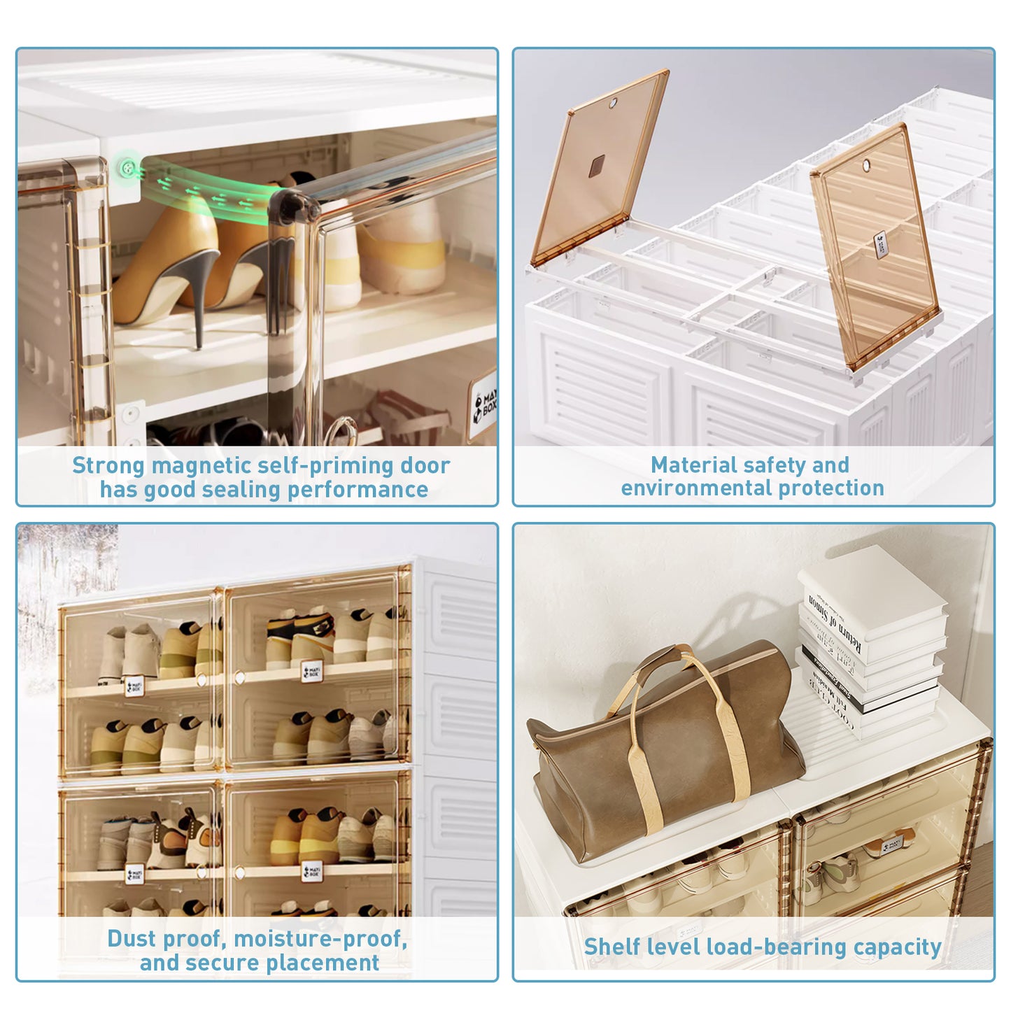 Unite II Shoe Box for Closet cabinet - Brown+White