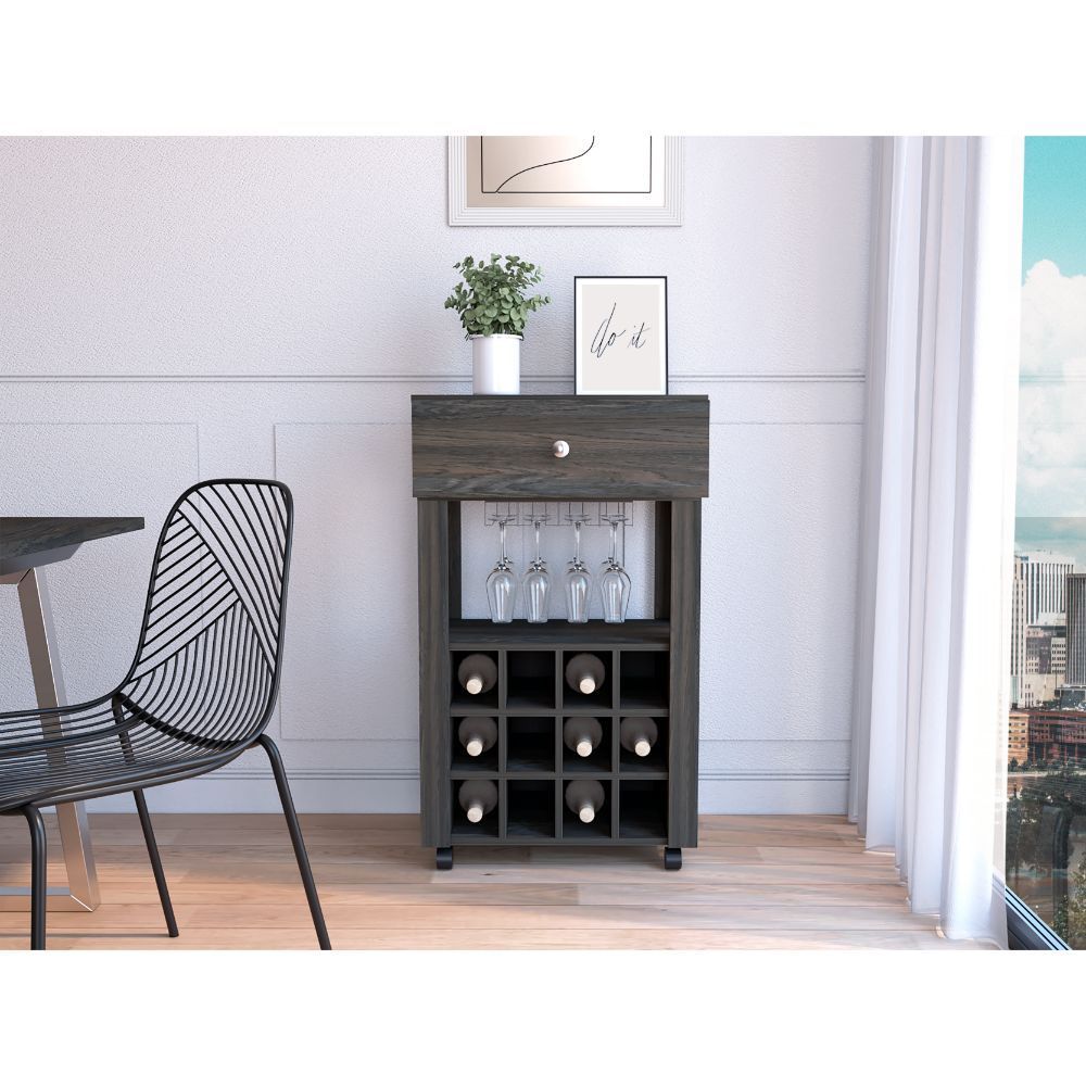 Margh Bar Cart Drawer Cabinet - Espresso