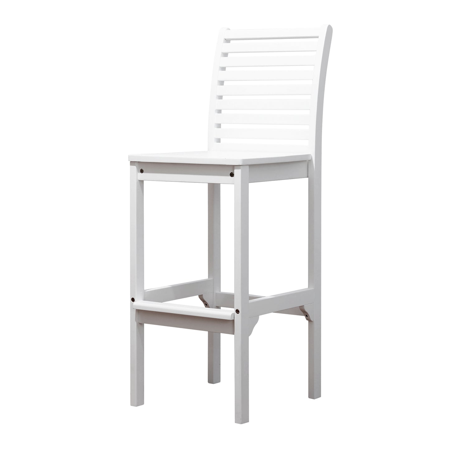 Emilio English Wood Bar Chair - White