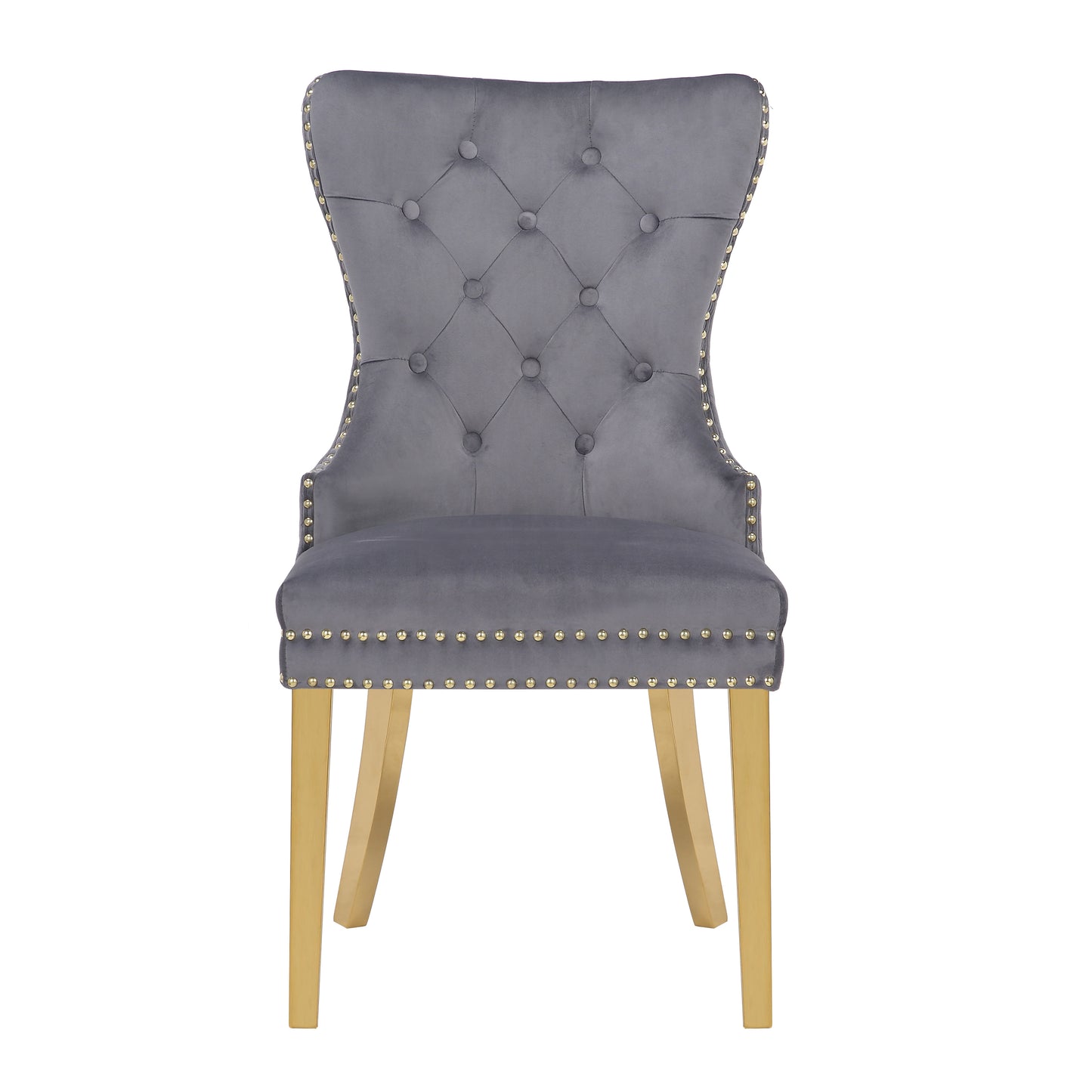 Newton Dining Velvet Chair (Set of 2) - Dark Gray